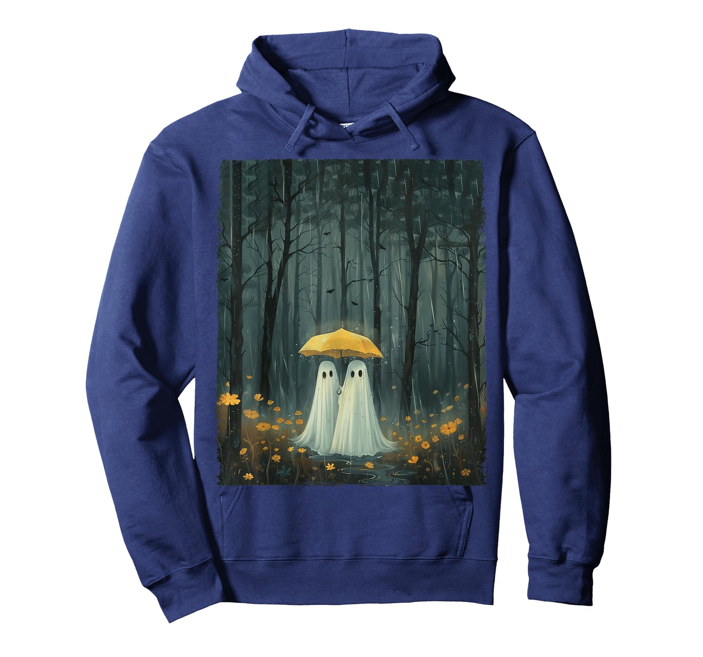 Floral Ghost Holds Umbrella Couple Spooky Season Women Men T-Shirt
