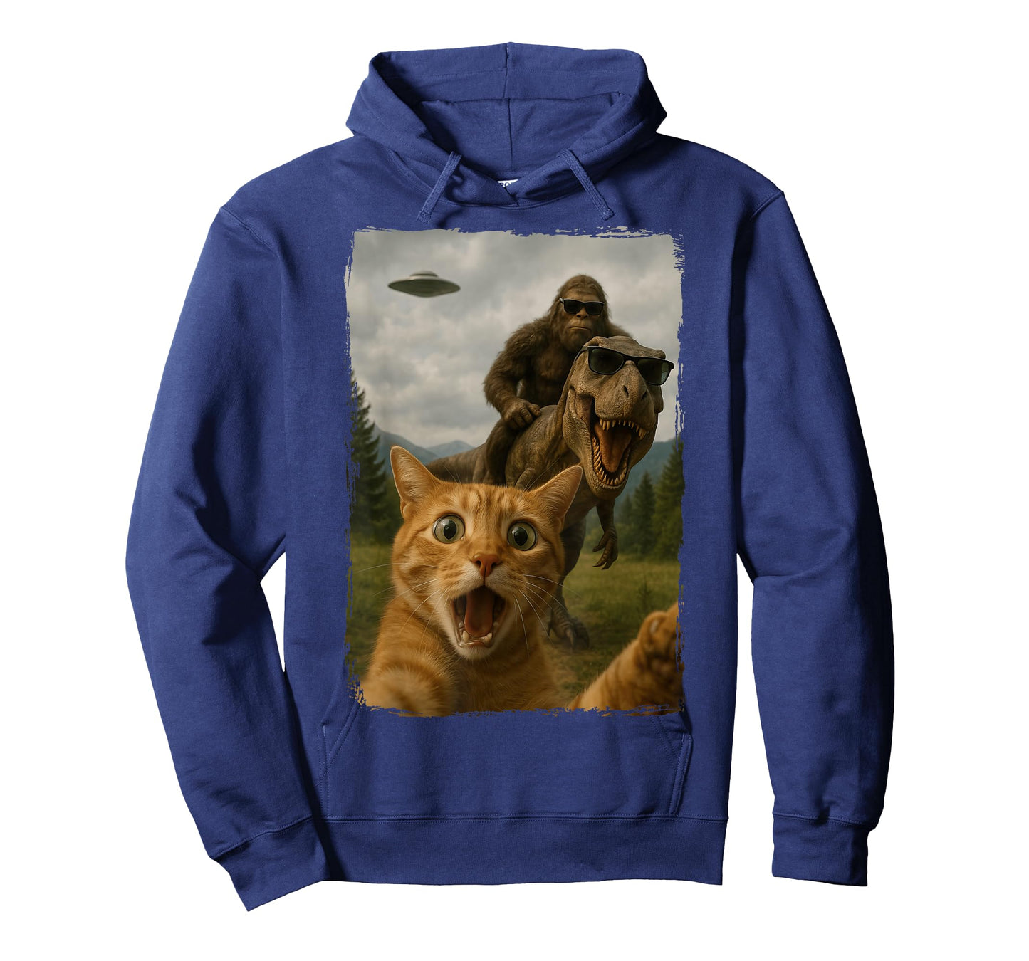 Cat T-Rex Bigfoot Ufo Selfie T-Shirt
