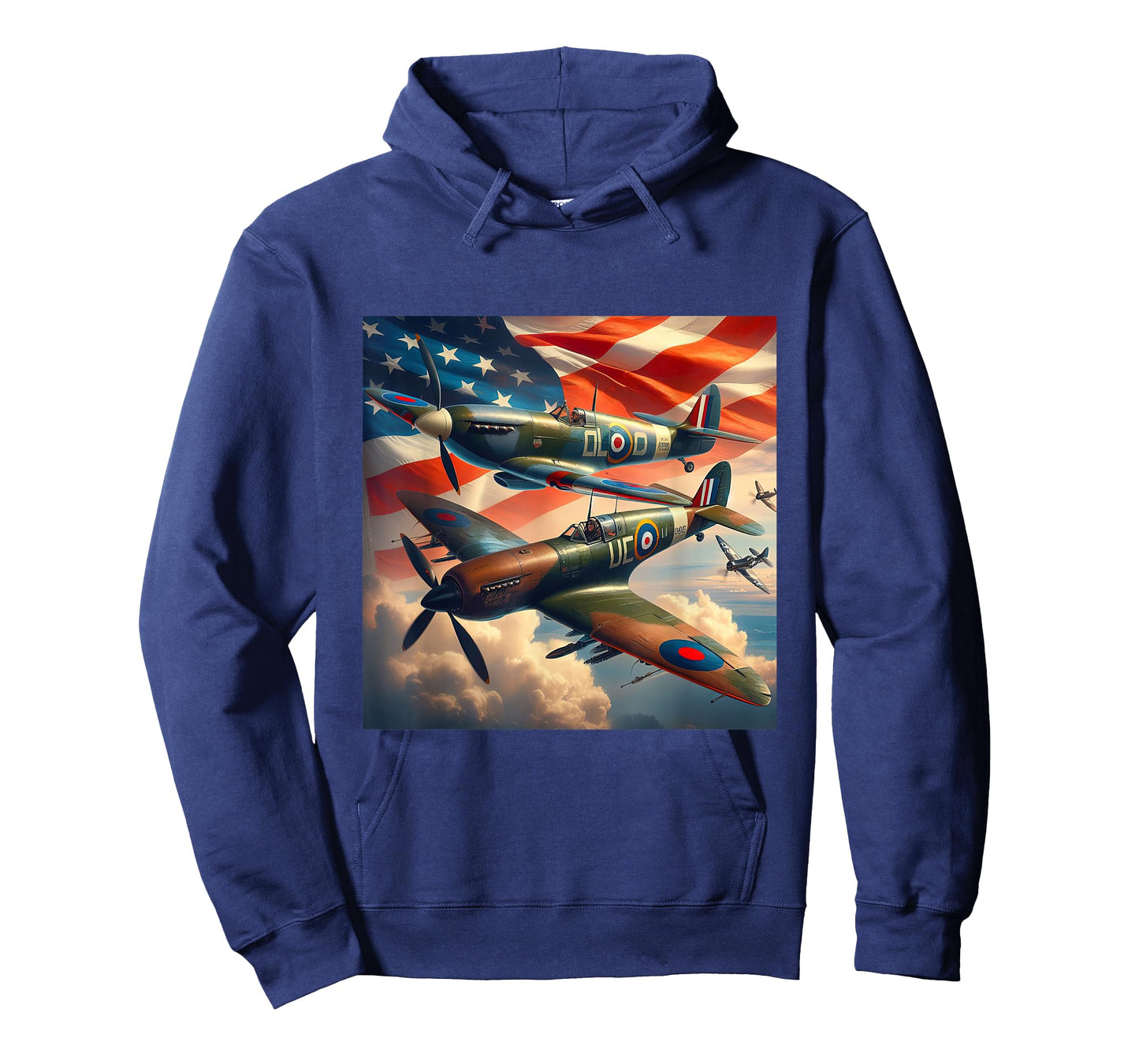 Spitfire F4U Corsair WW2 Airplanes US Flag T-Shirt