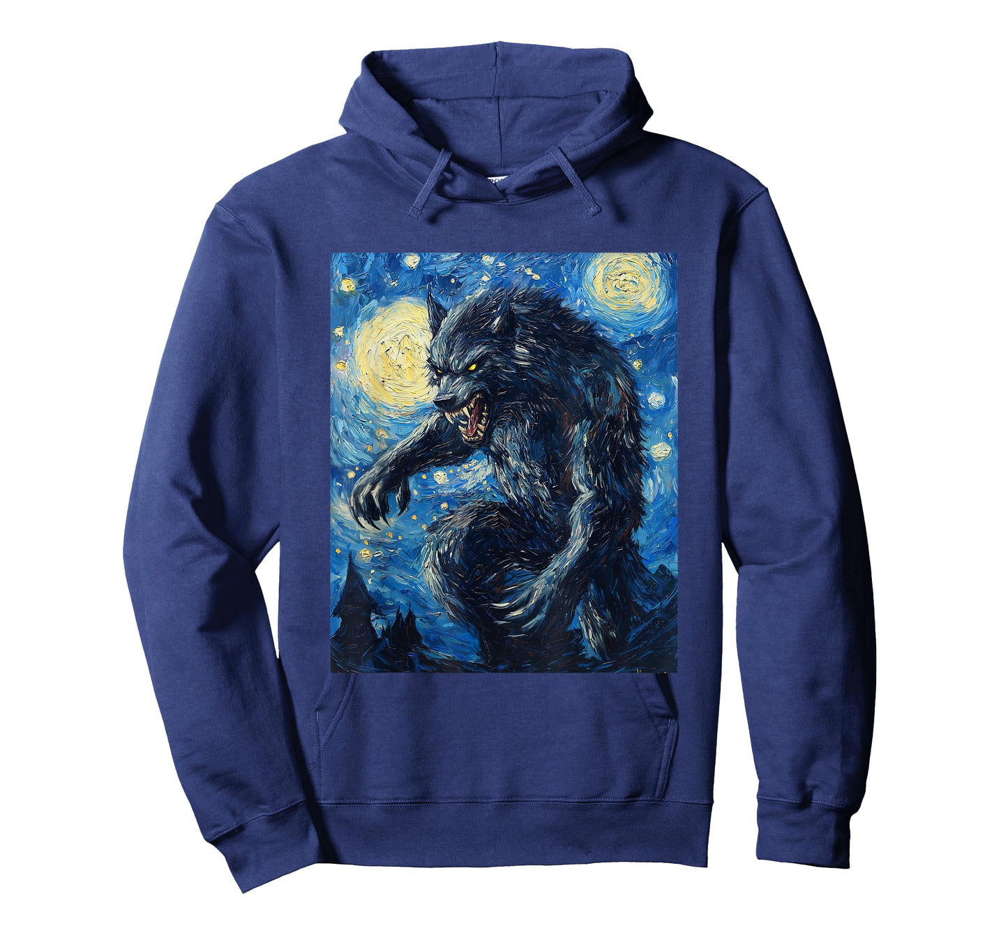 Werewolf Wolf Wolves - Van Gogh Style - Starry Night Graphic T-Shirt