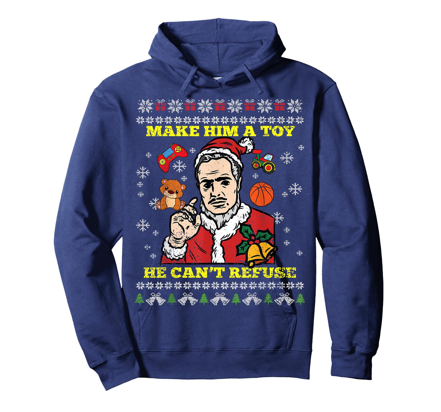 Make Him A Toy He Cant Refuse Christmas Funny Santa Hat T-Shirt