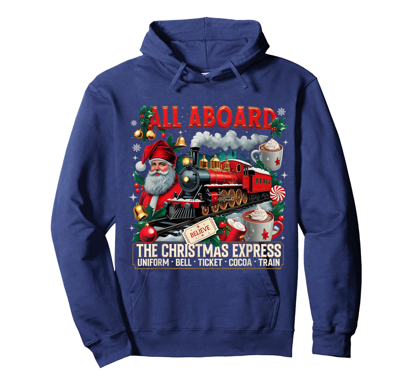 All Aboard The Christmas Express Train Santa Holiday T-Shirt