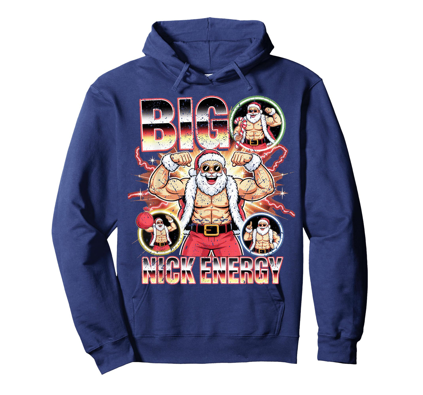 Big Nick Energy Santa Flexing Christmas Humor T-Shirt