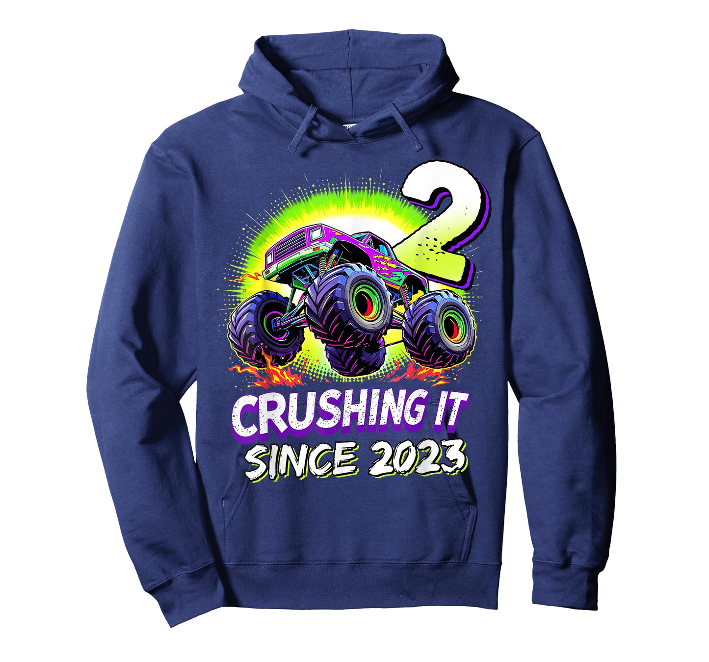 Crushing It Since 2023 2nd Birthday Monster Truck Bday Boy T-Shirt