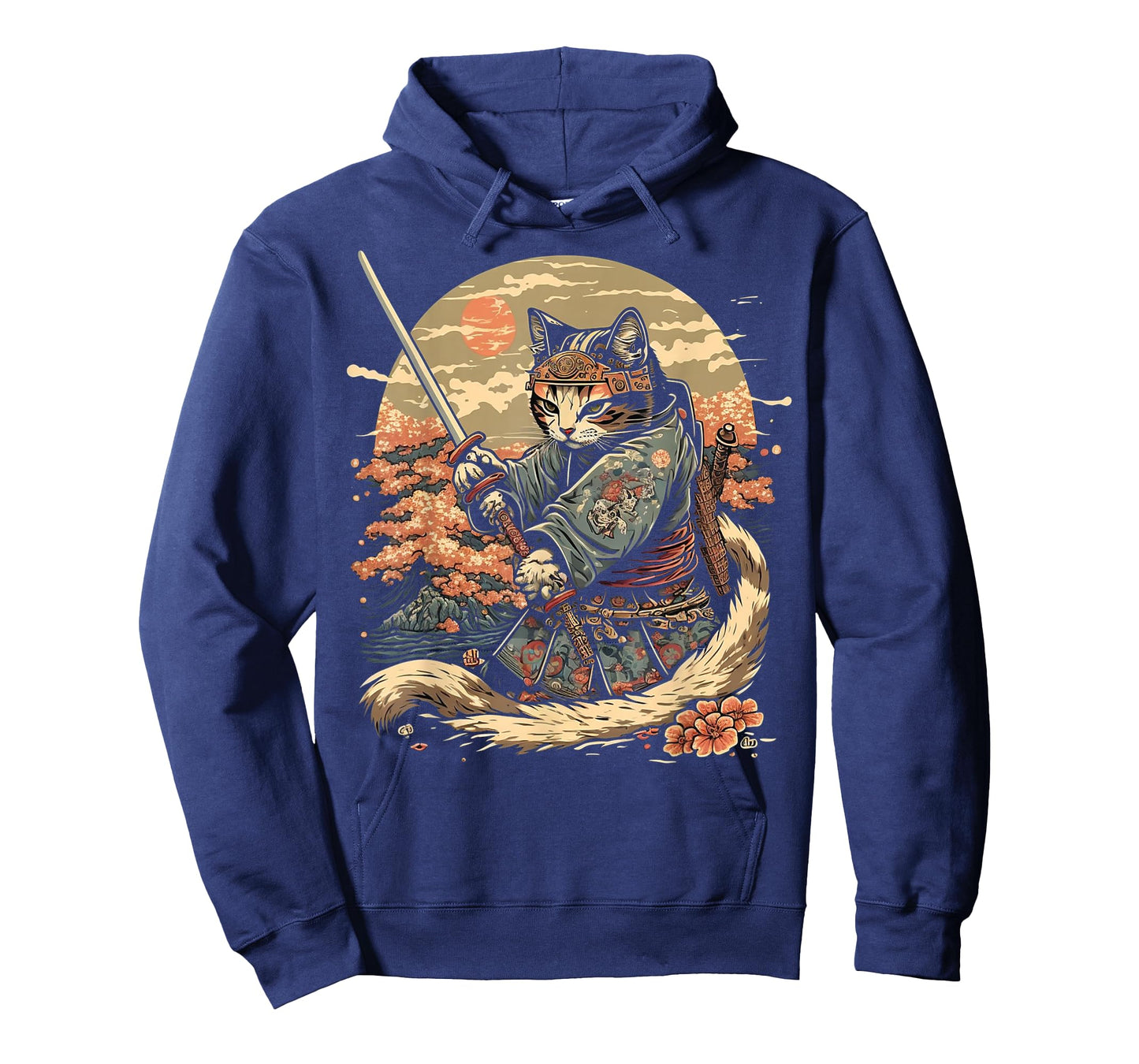 Japanese Art Cat Ninja Ukiyo-e Anime Style Samurai Cat T-Shirt