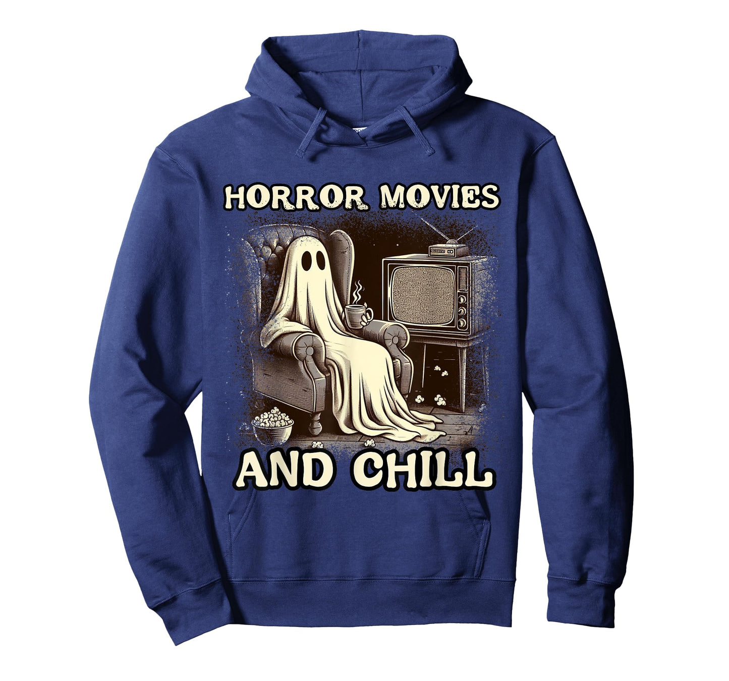 Horror Movies and Chill Halloween Ghost popcorn Spooky T-Shirt