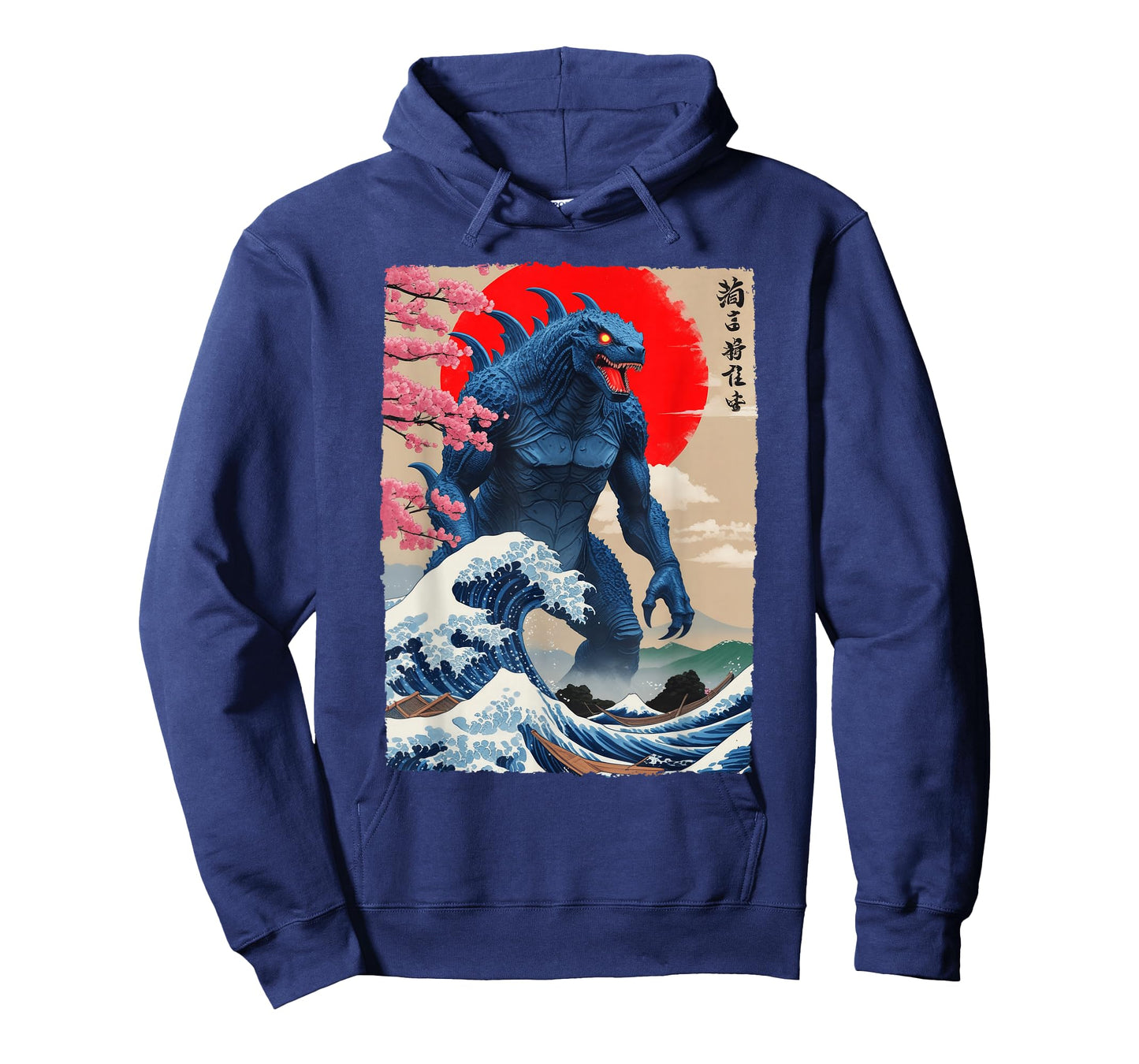 Monster Kaiju Cherry Blossom Japan Great Wave Off Kanagawa T-Shirt