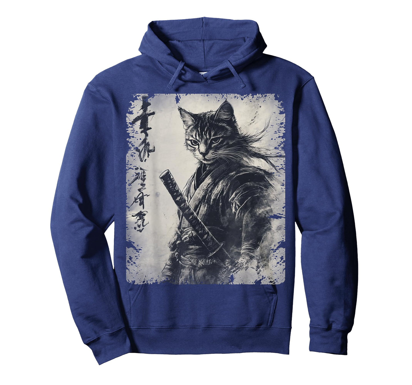 Samurai Cat Graphic Warrior Vintage Japanese Art Anime T-Shirt