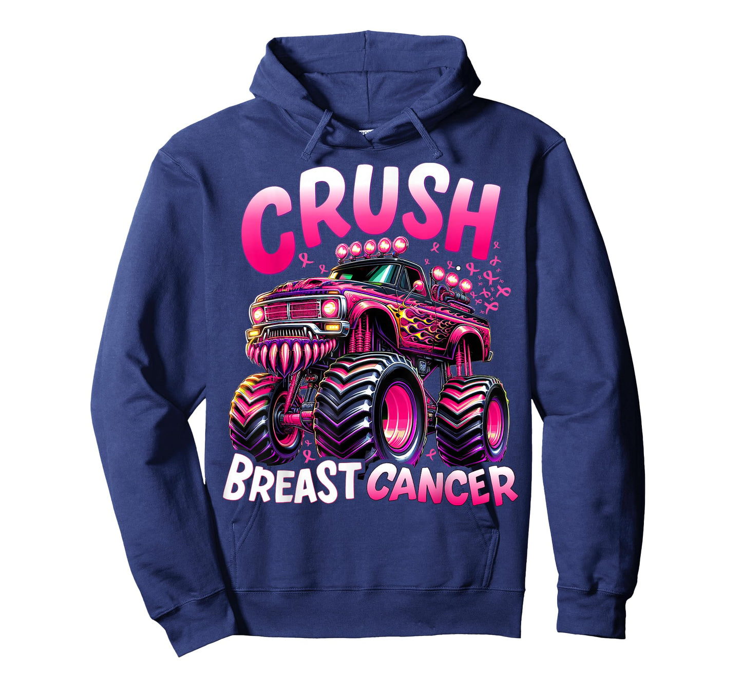 Crush Breast Cancer Monster Truck Girls Boys Pink Awareness T-Shirt