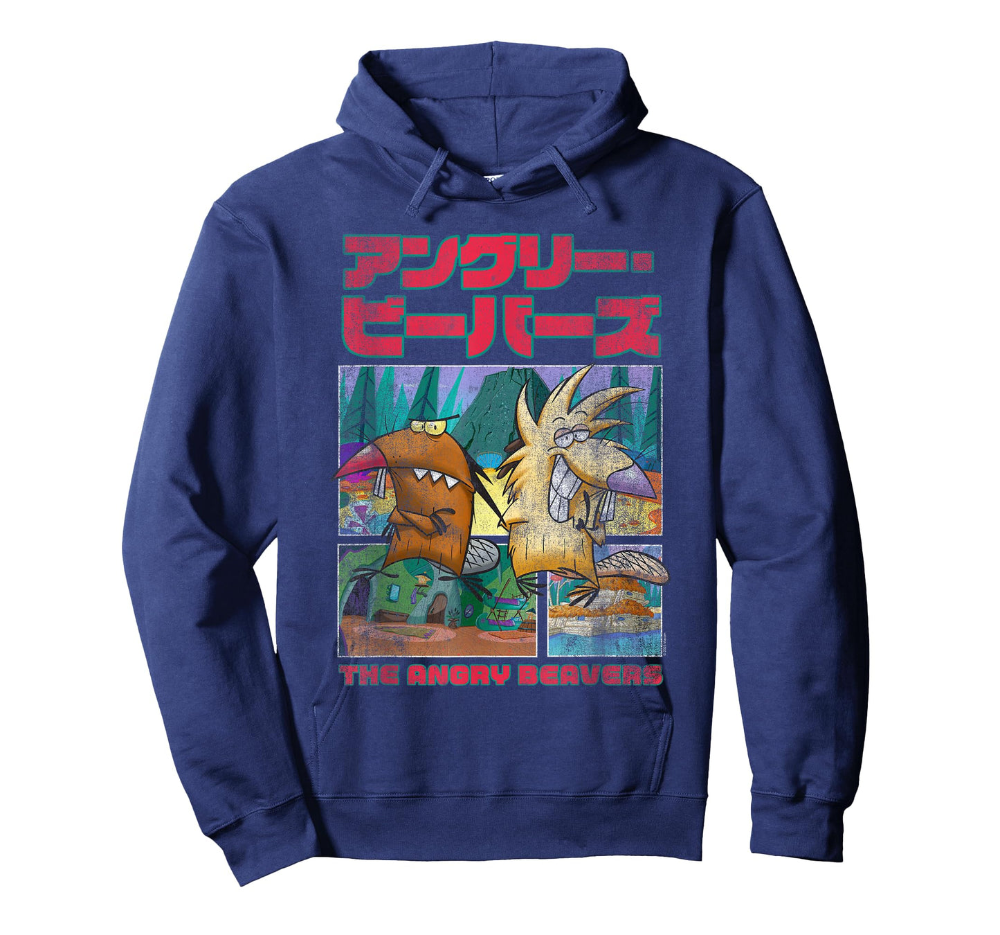The Angry Beavers Retro Japanese Kanji Logo Cartoon T-Shirt