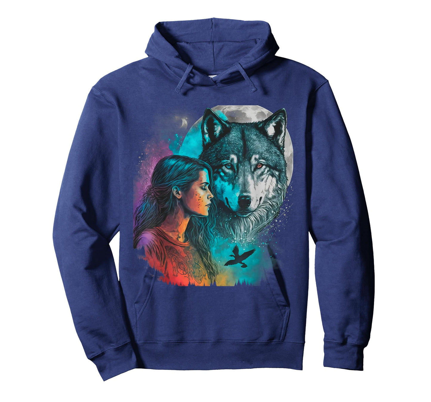 Ethnic Tribal Wolf Boho Feather Native American Hippie Women T-Shirt