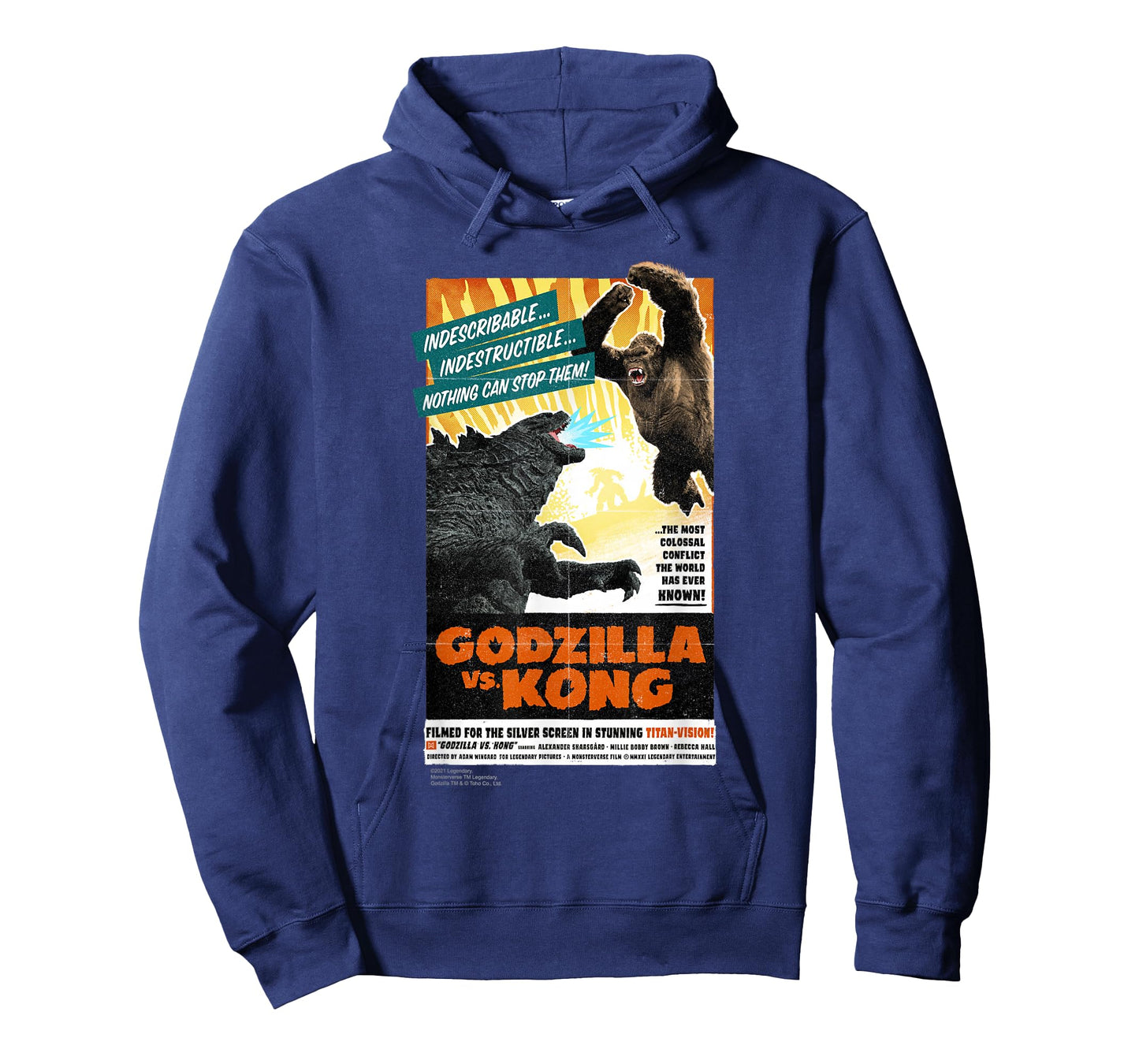 Godzilla vs Kong - Titan-Vision Retro Poster T-Shirt Small