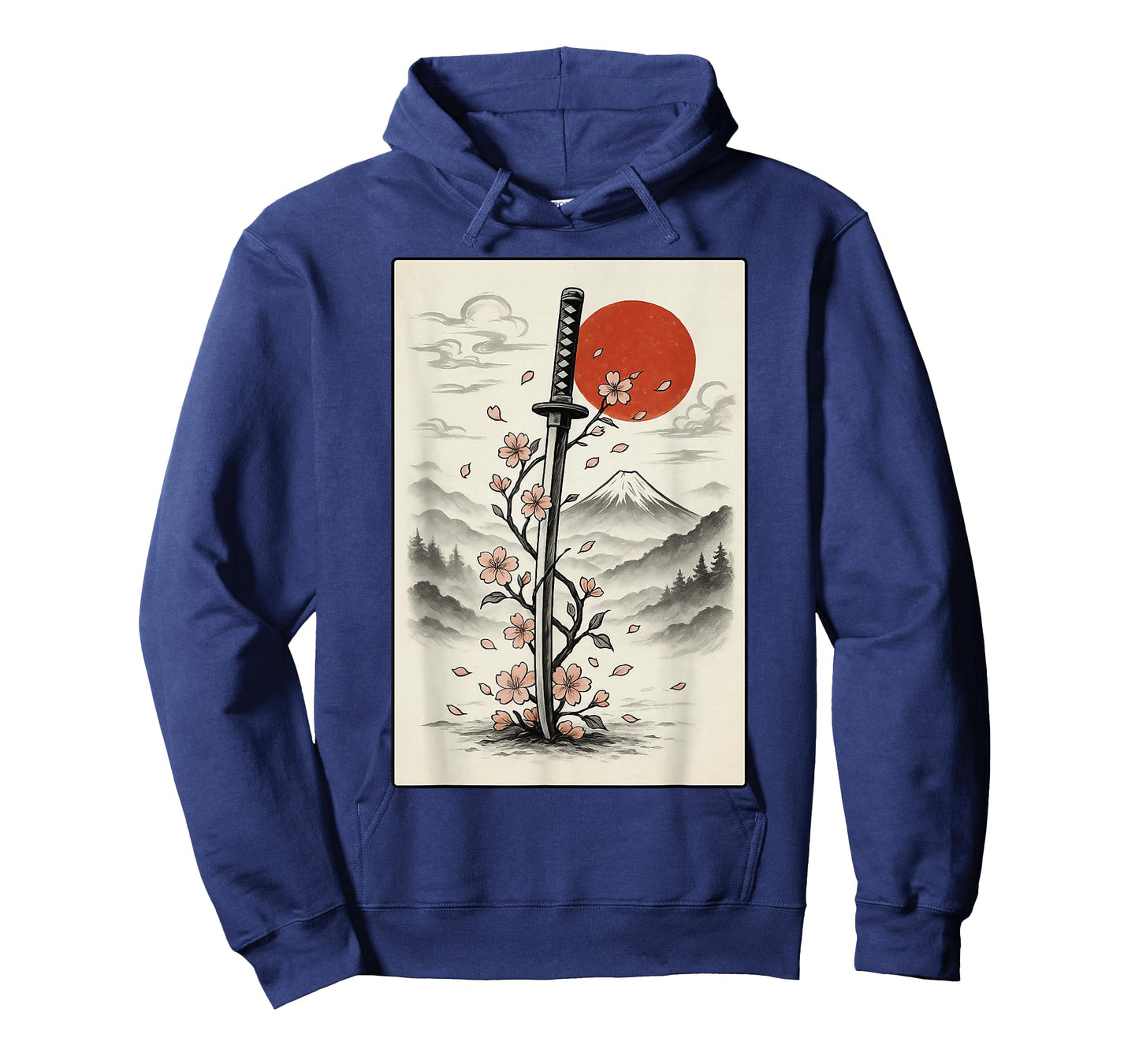 Cool Floral Art Anime Japanese Samurai Katana Sword Graphic T-Shirt