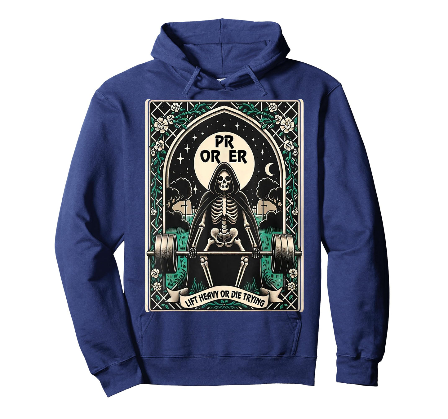 Skeleton Gym, Halloween Pump Cover, PR OR ER Card Tarot Tee T-Shirt