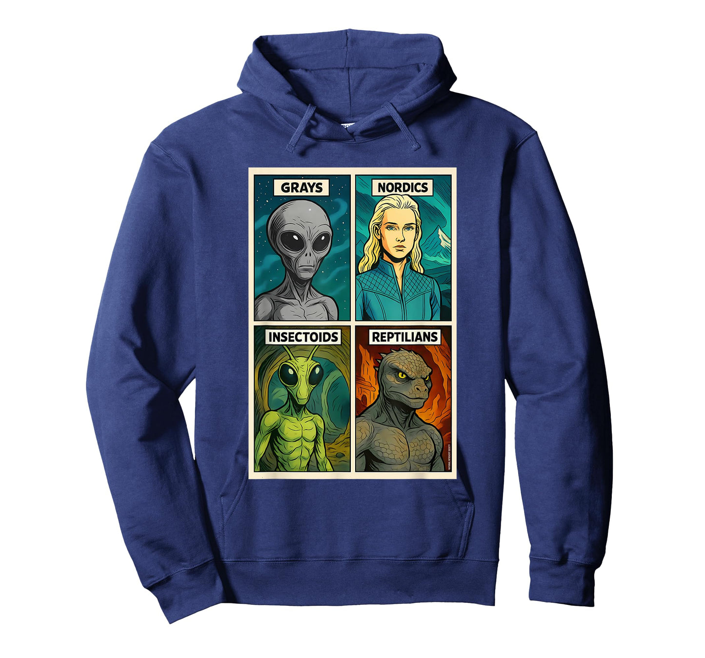 Gray Alien, Nordic, Insectoid, Reptilian - 4 Alien Species T-Shirt