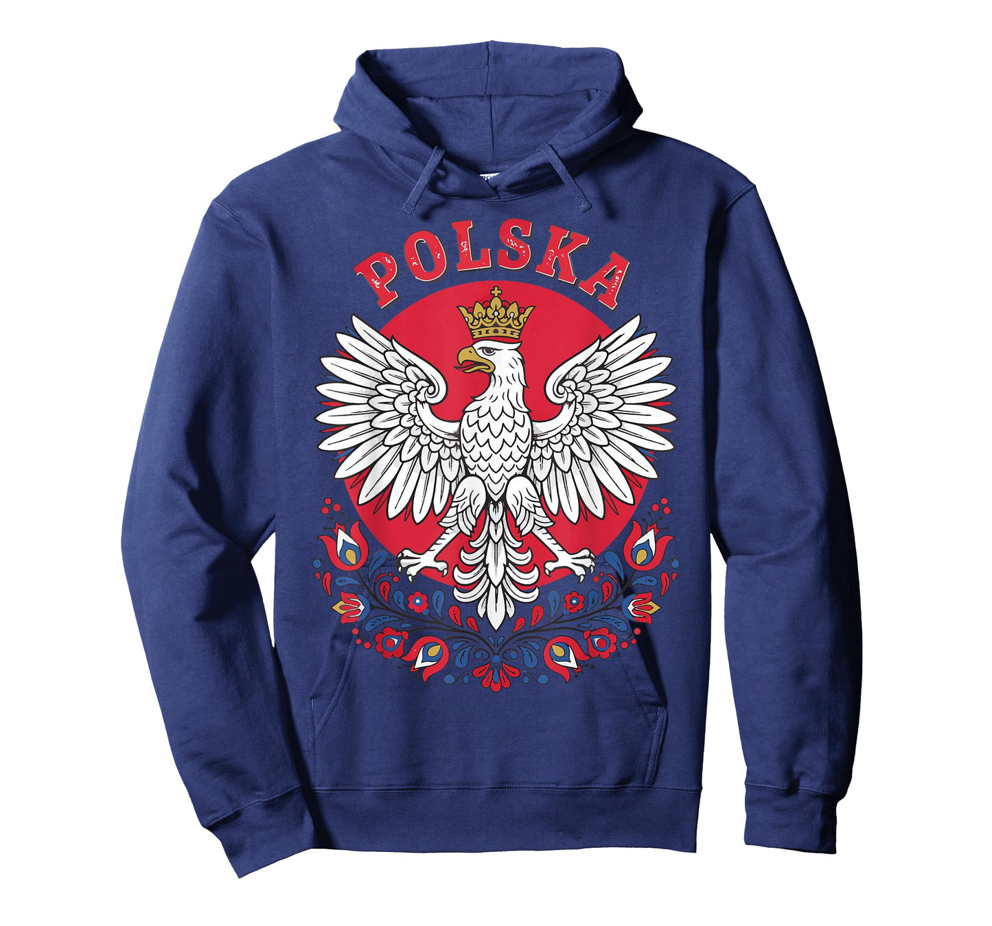 Polska White Eagle Folk Art Polish Symbol Design T-Shirt