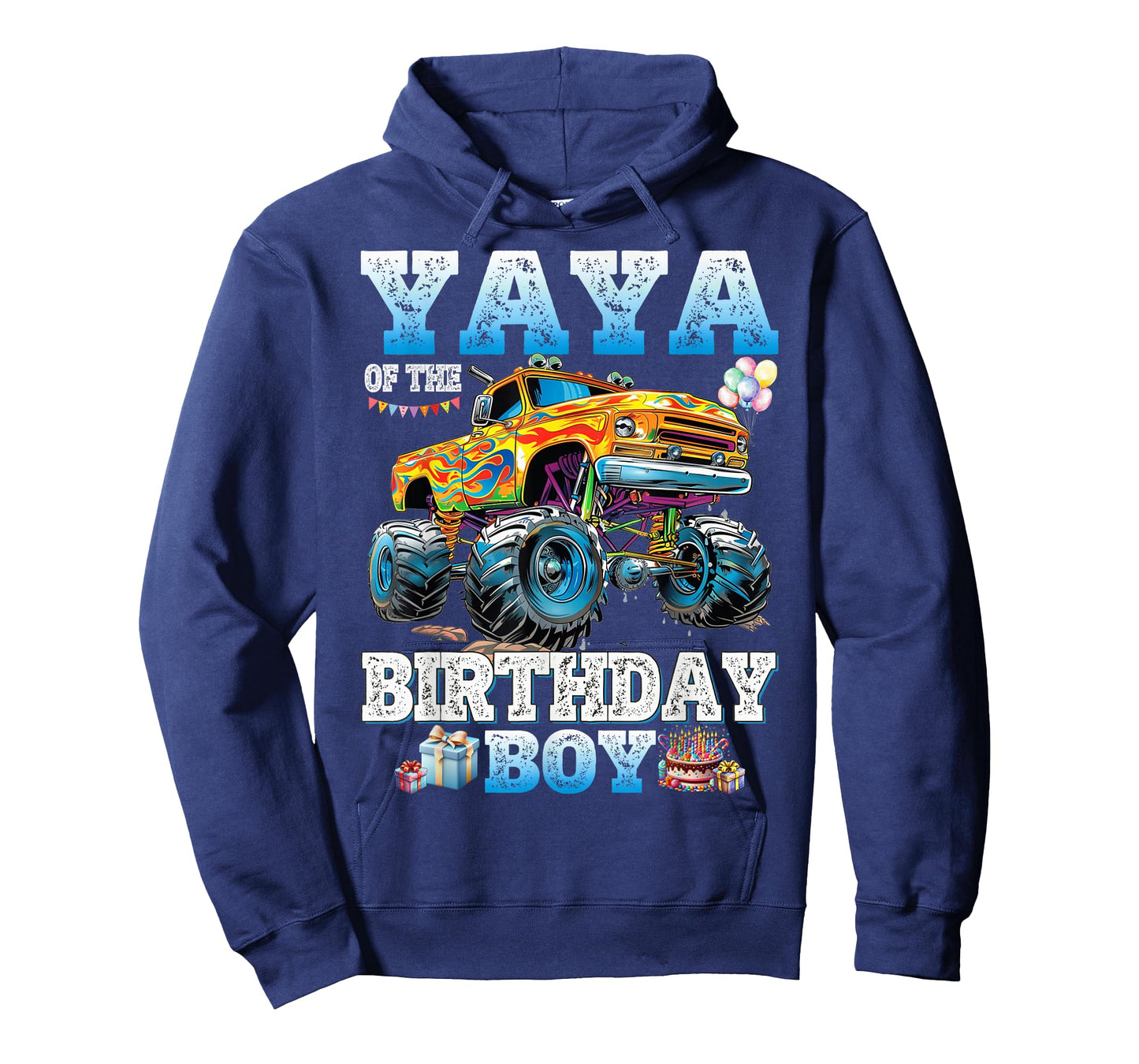 Yaya of The Birthday Boy Monster Truck Birthday Family T-Shirt
