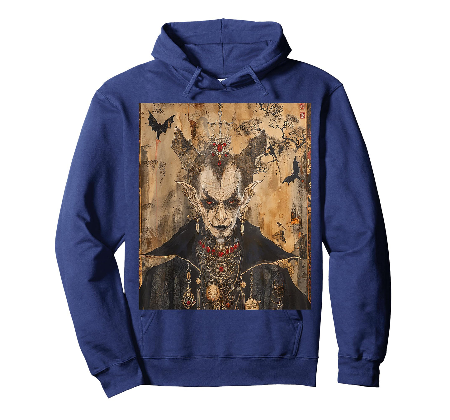 Scary Japanese Dracula Vampire Dynasty Adult Halloween Art T-Shirt