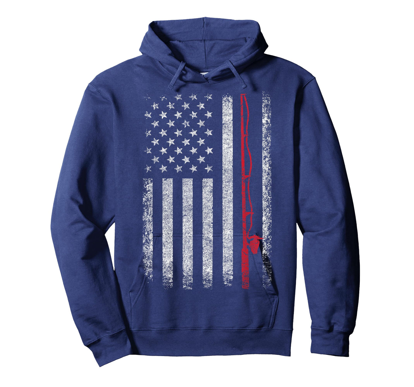 American Flag Fishing Rod Fishing Lover Vintage Fisherman T-Shirt