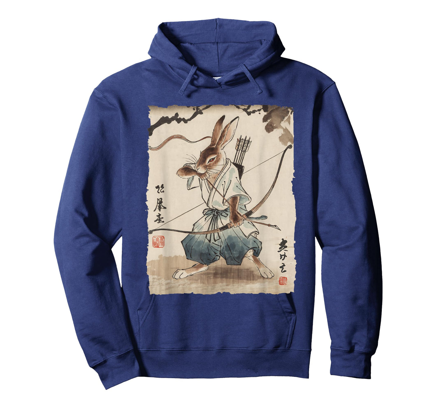 Rabbit Samurai Archer Japanese Ink Art for Men Women Kids T-Shirt