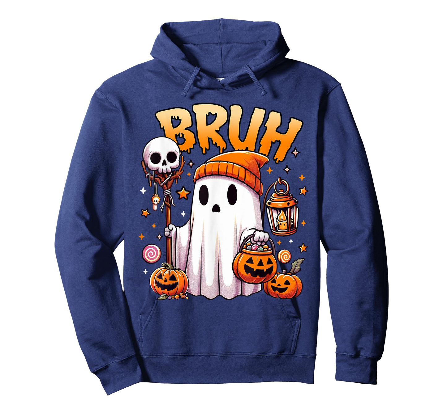 Bruh Ghost Halloween Cute Ghost Trick Or Treat Candy Kids T-Shirt