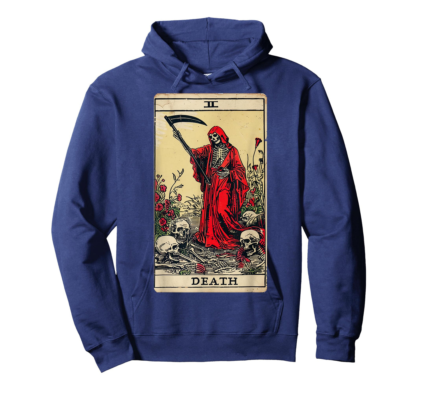 Vintage Death Tarot Card Black Gothic Skull Dead Reaper Grim T-Shirt