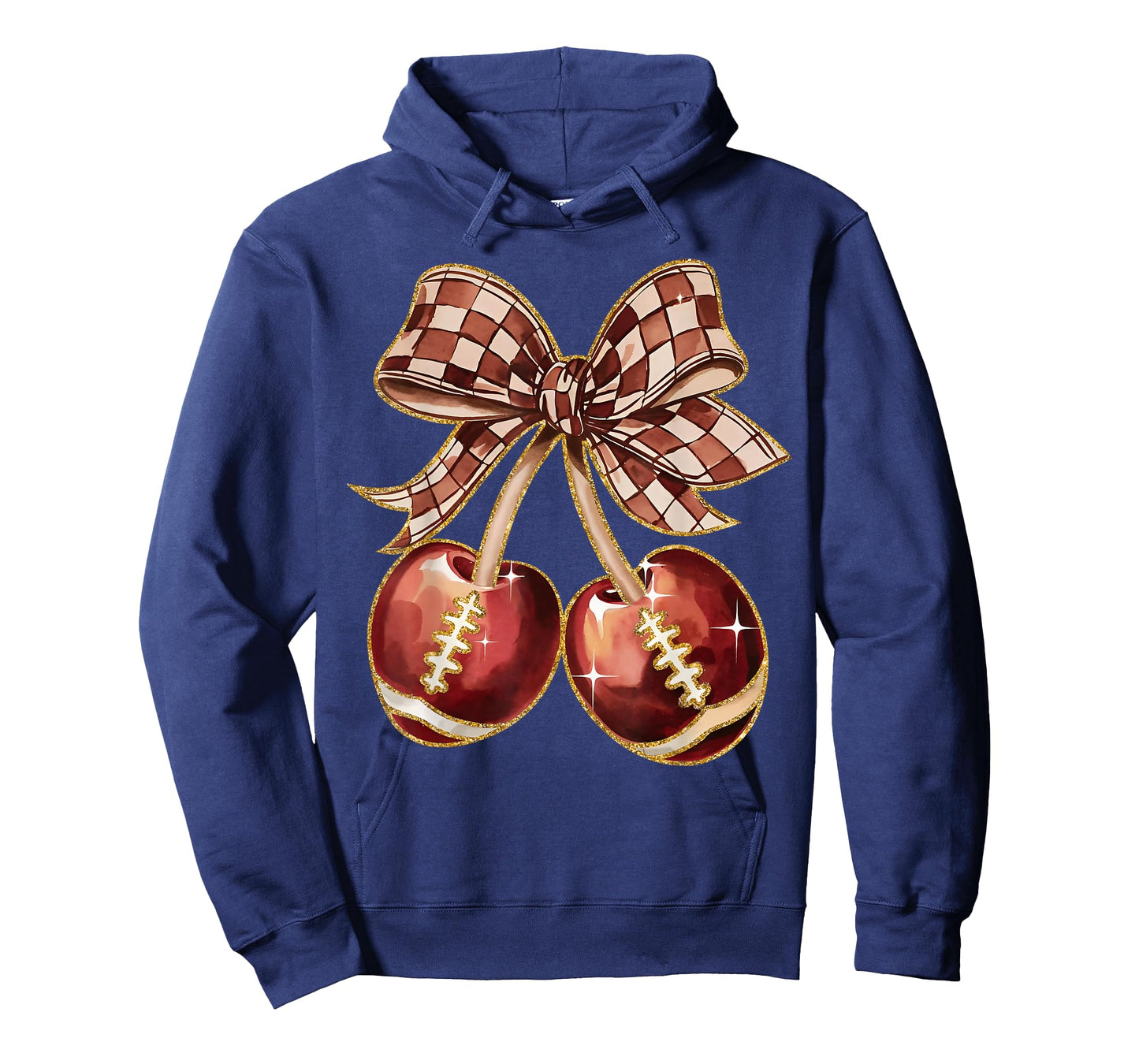 Coquette Bow Cherry American Football Game Day Thanksgiving T-Shirt
