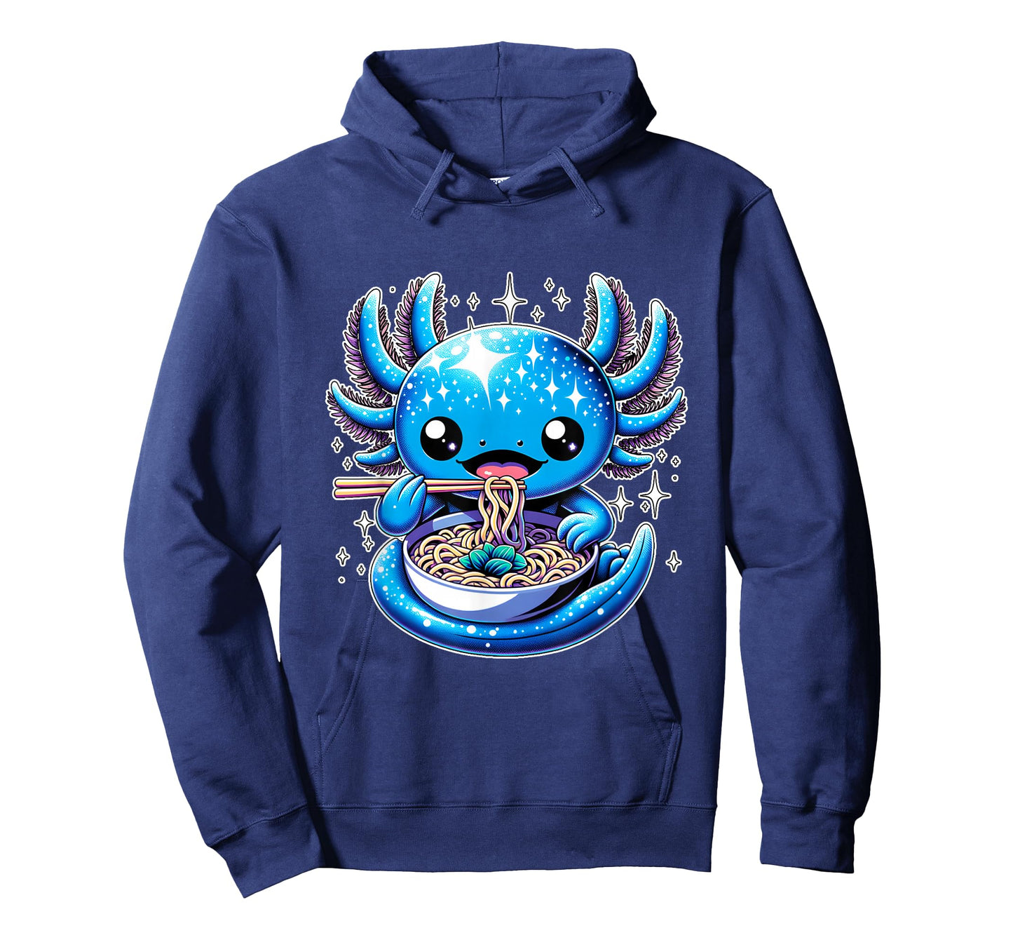 Kawaii Axolotl Eating Ramen Noodles Anime T-Shirt
