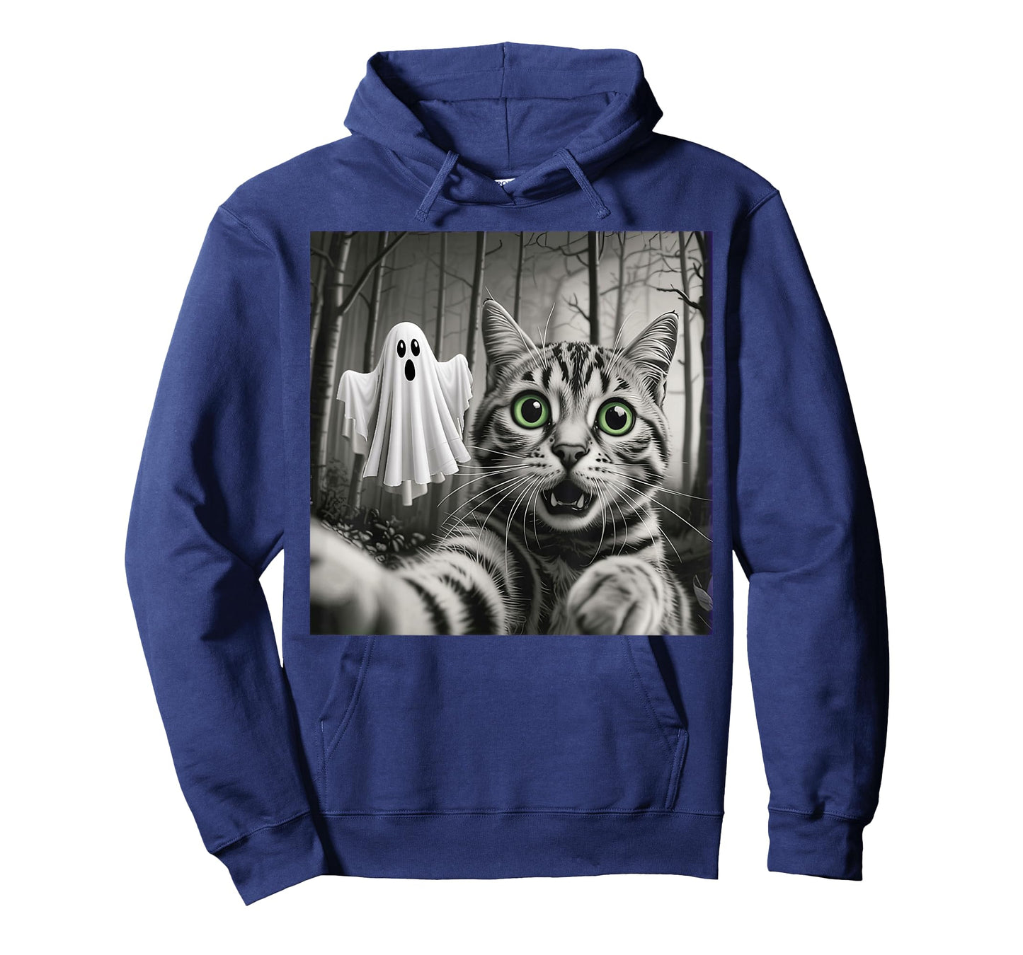 Halloween Cat Selfie with Spooky Ghost T-Shirt
