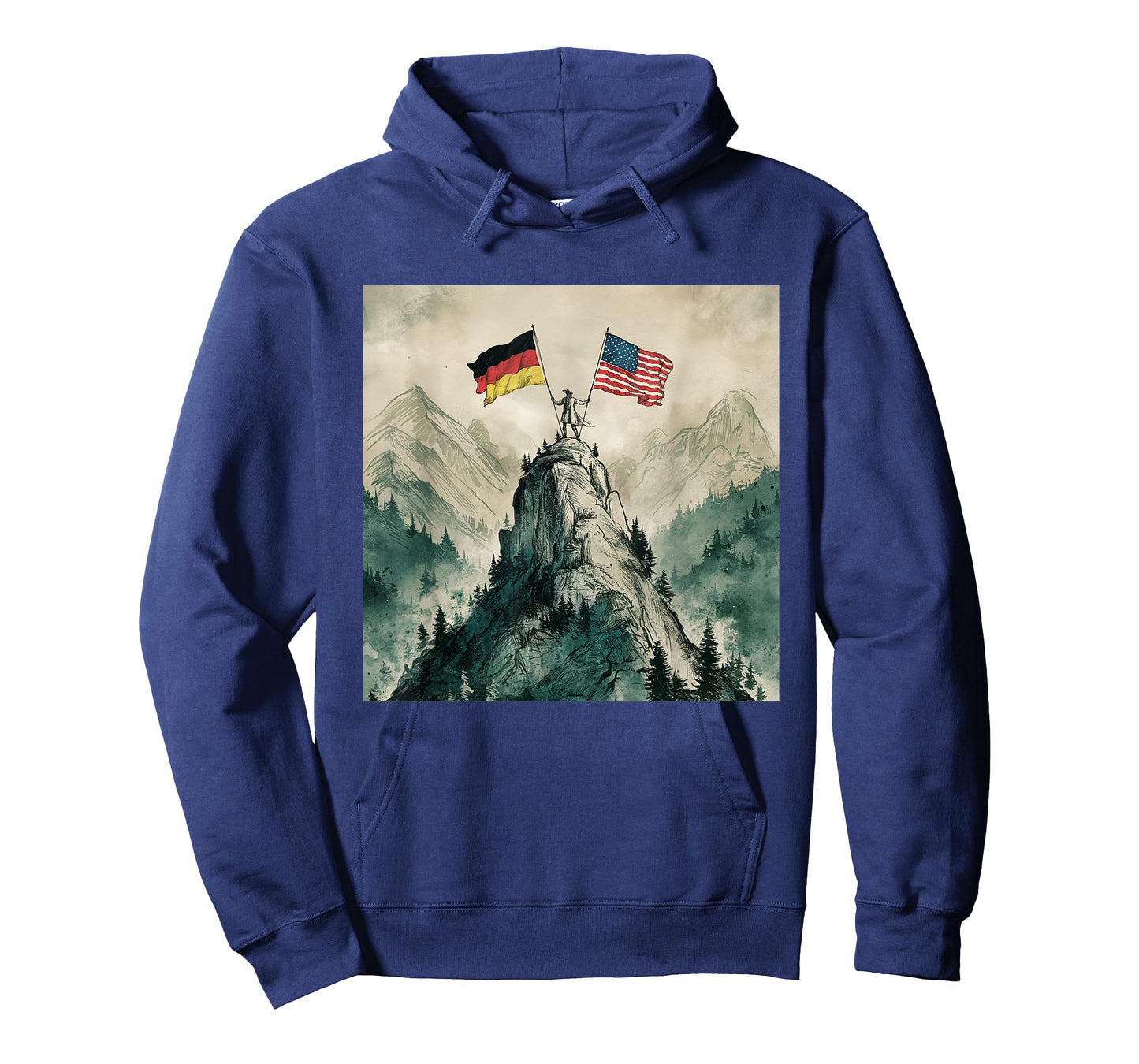 USA and Germany Flags - Historic Mountaintop Victory T-Shirt