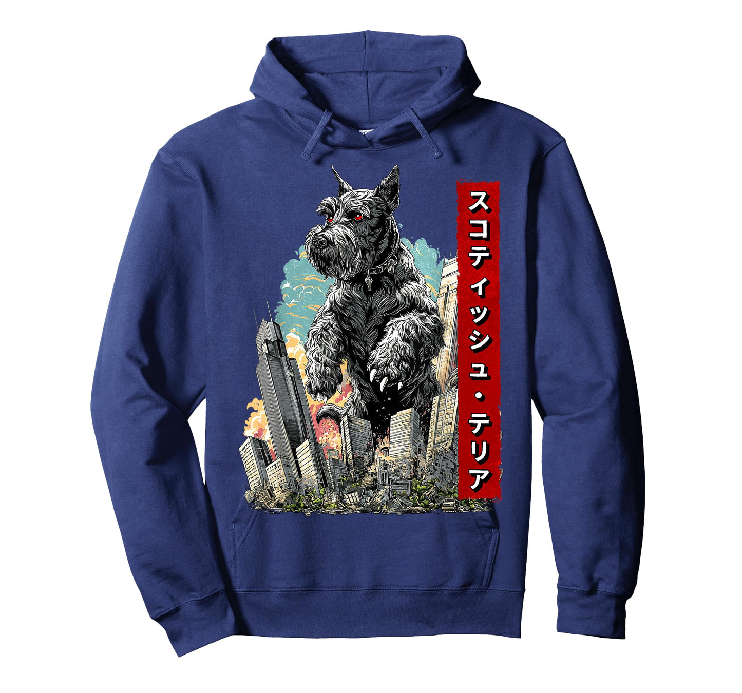Funny Scottish Terrier Dog Kaiju Monster Japanese T-Shirt