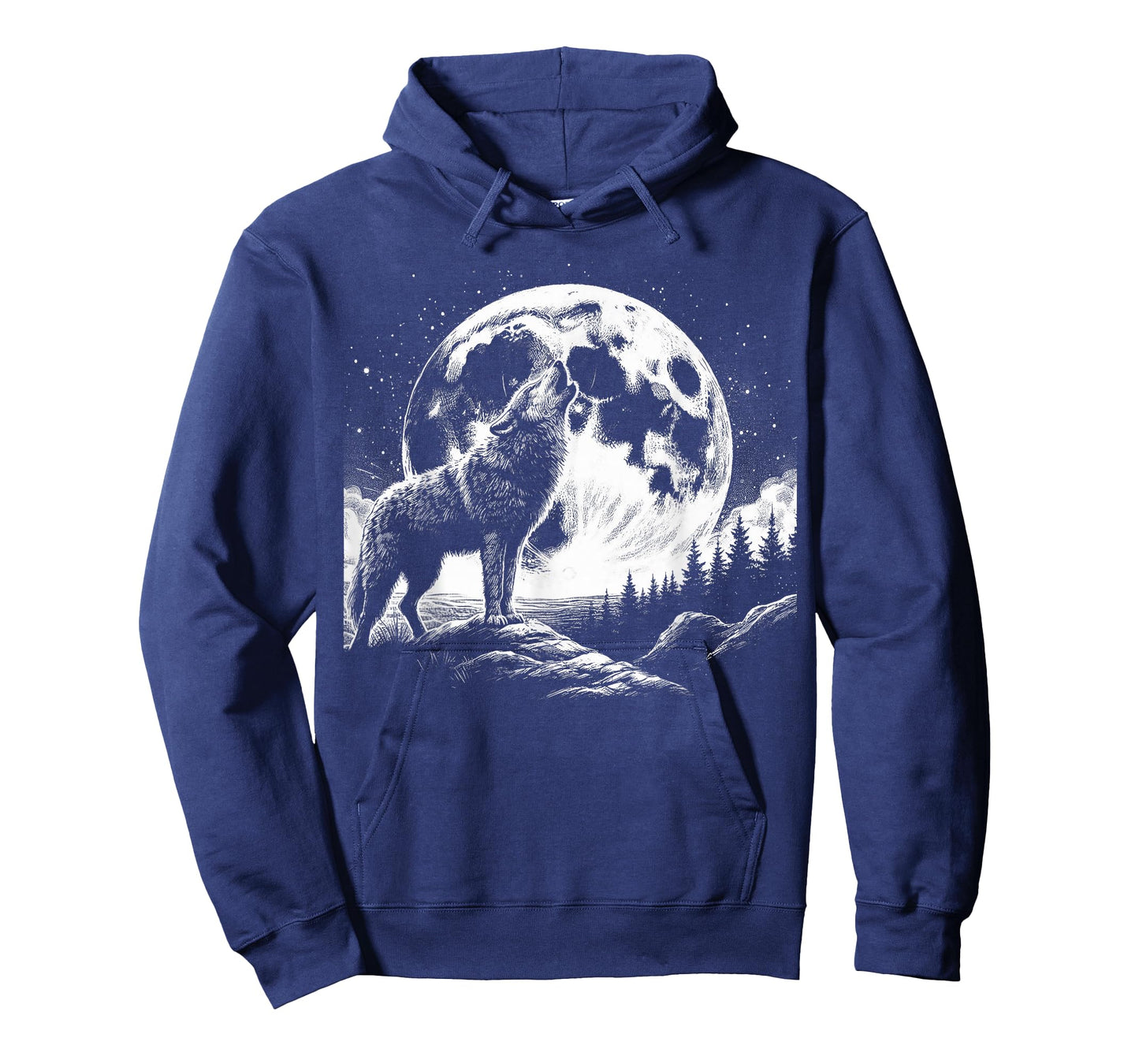 Wolf Howling Moon Graphic Tee -Nature Wildlife Forest Animal T-Shirt