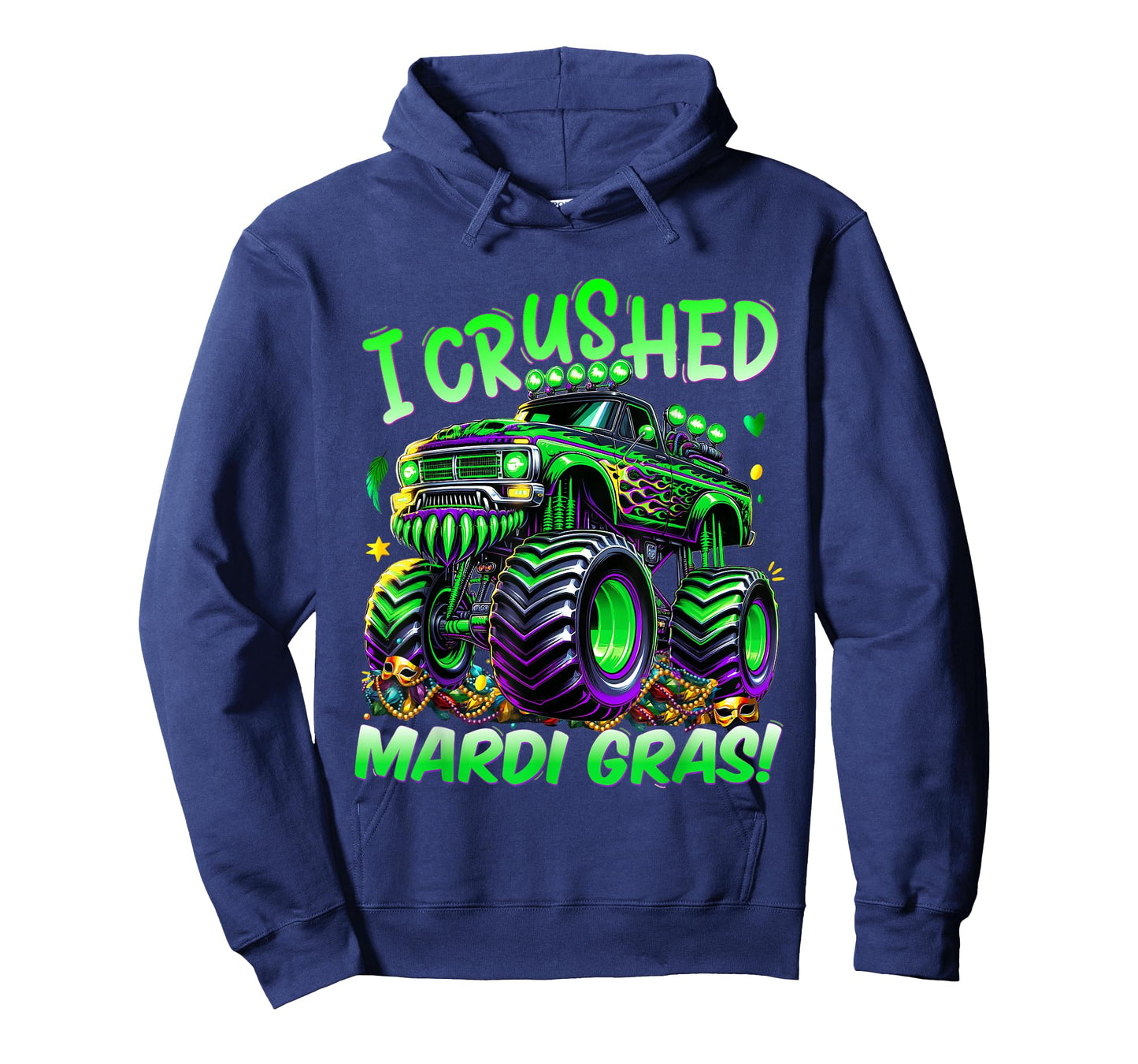 I Crushed Mardi Gras Monster Truck for Boys and Kids T-Shirt