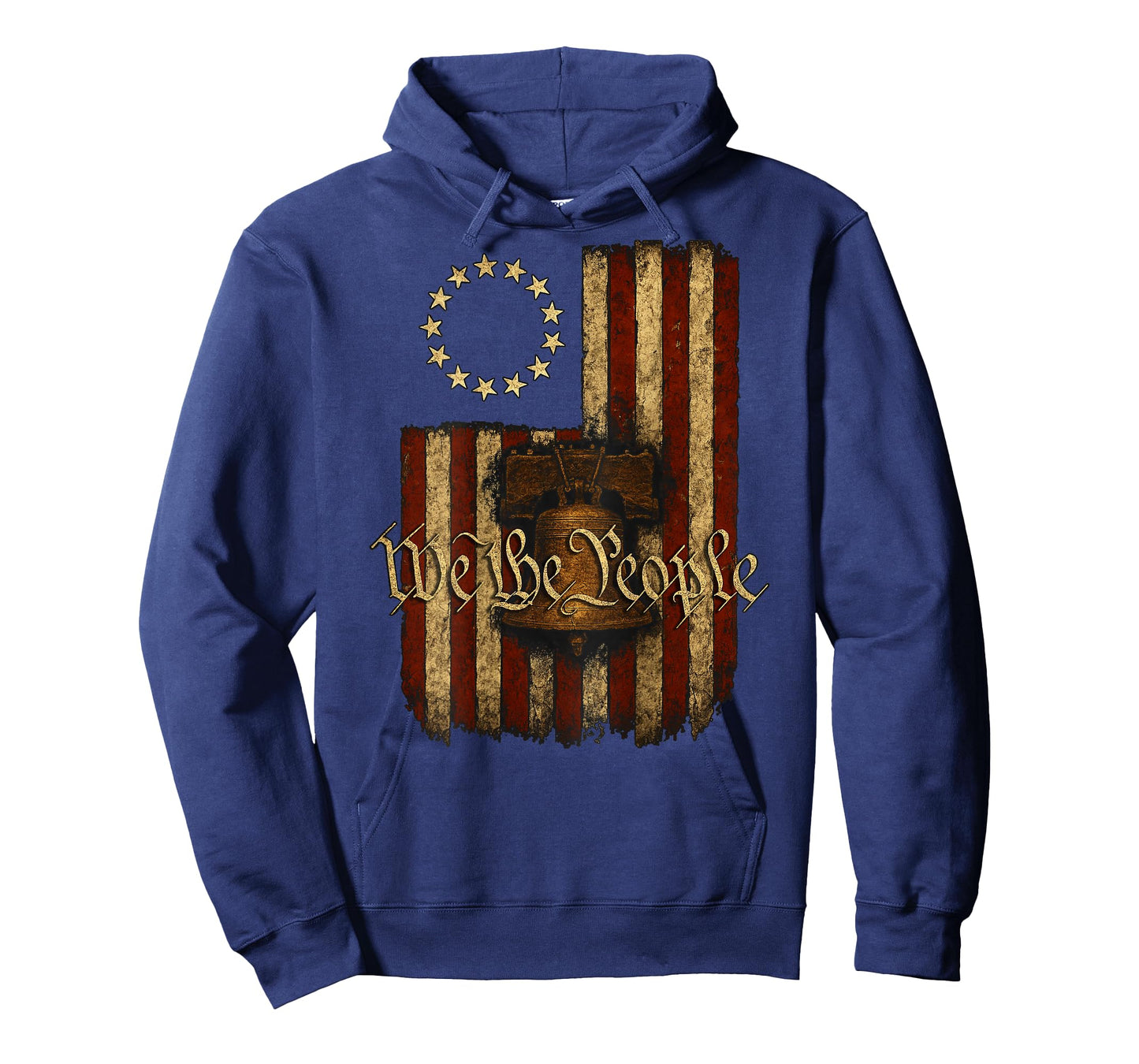 On Back Patriotic Betsy Ross Flag Liberty Bell We The People T-Shirt