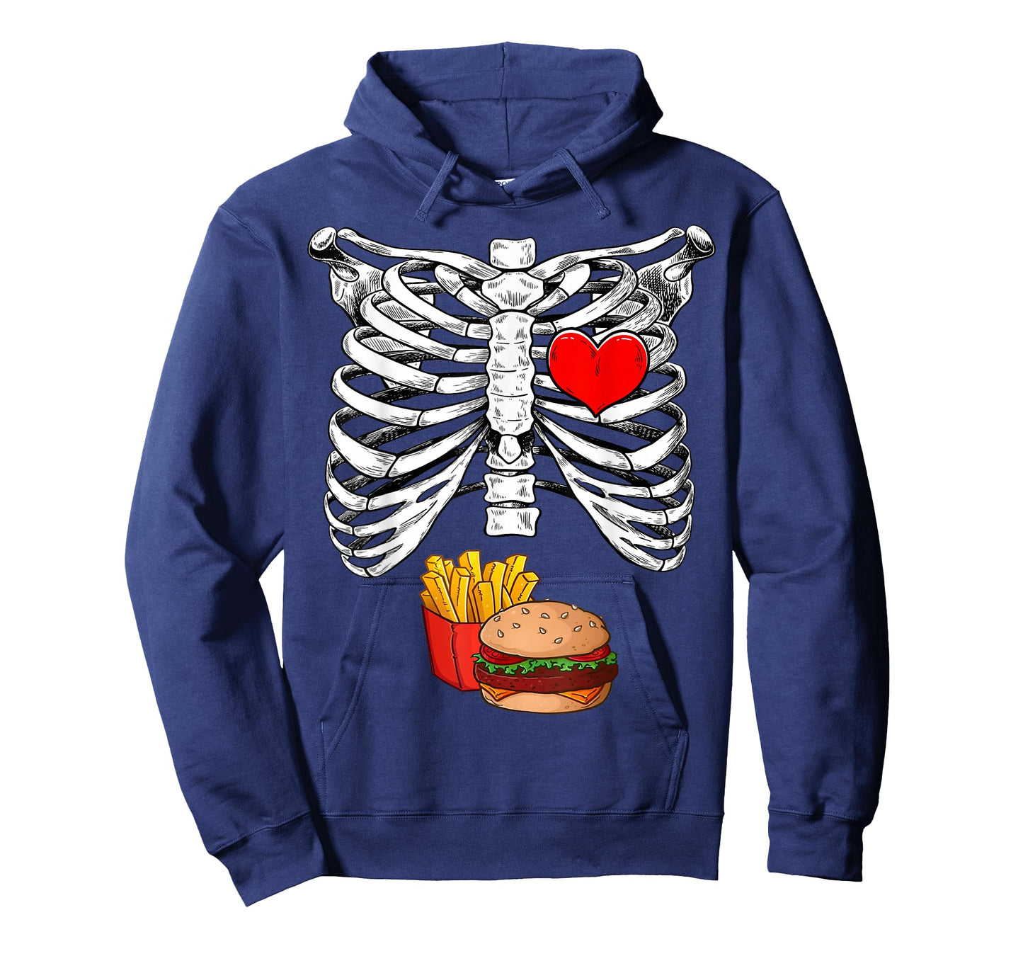Halloween Dad Skeleton Pregnancy Hamburger Fries Xray Funny T-Shirt