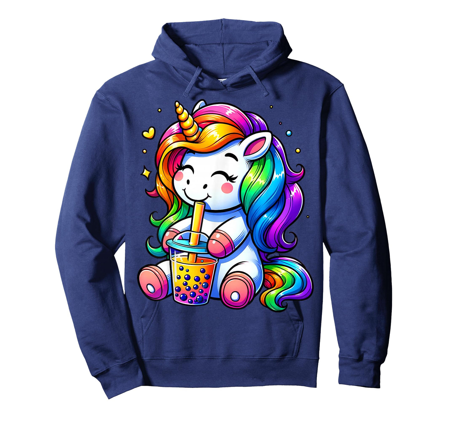 Unicorn Drinking Boba Tea Anime Cute Kawaii Funny Bubble Tea T-Shirt