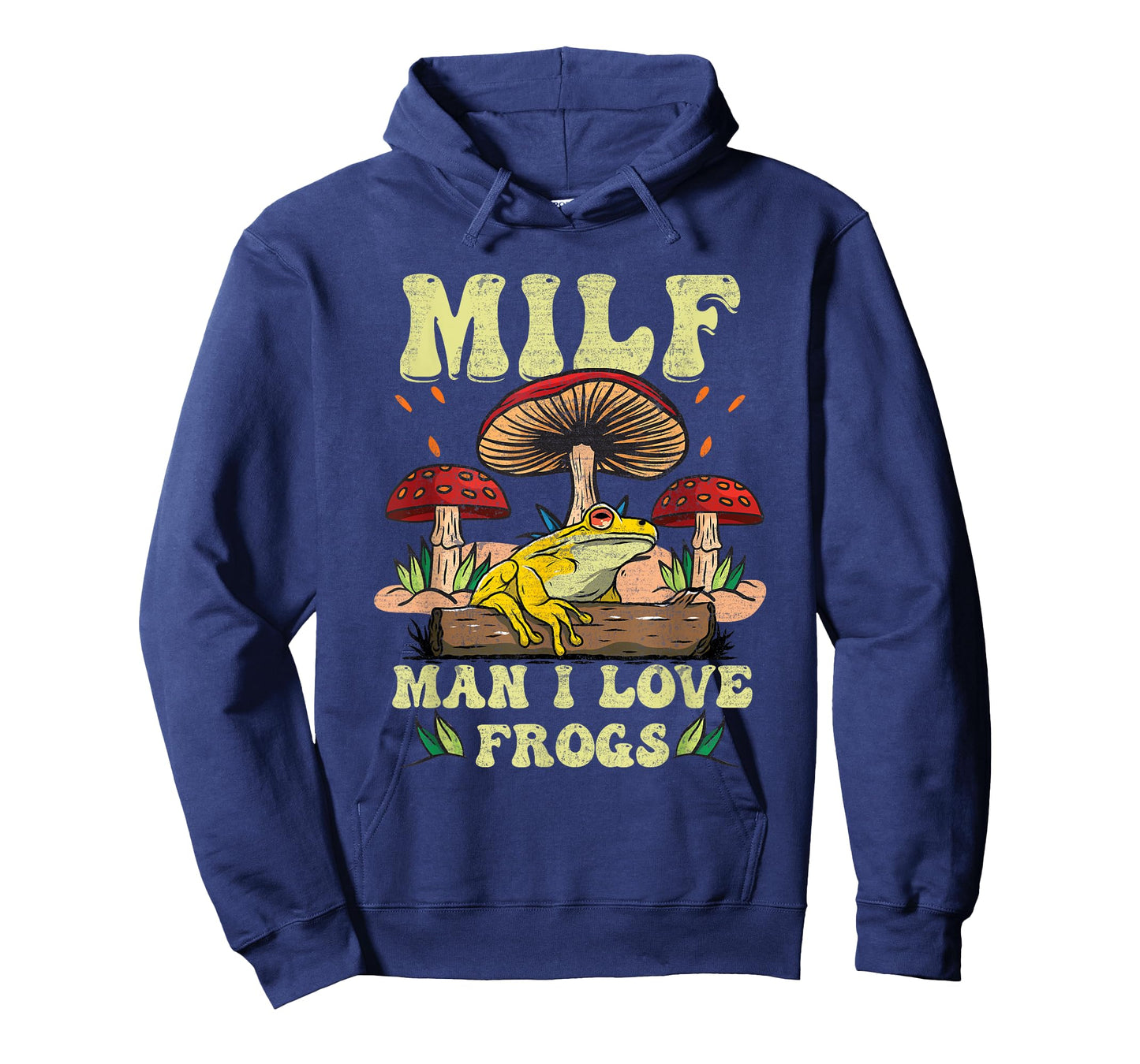 M I L F Man I Love Frogs Vintage Frog And Fungi Mushroom T-Shirt