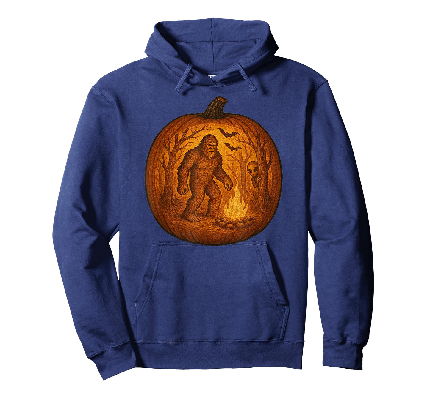 Bigfoot and Alien Halloween Pumpkin Carving T-Shirt