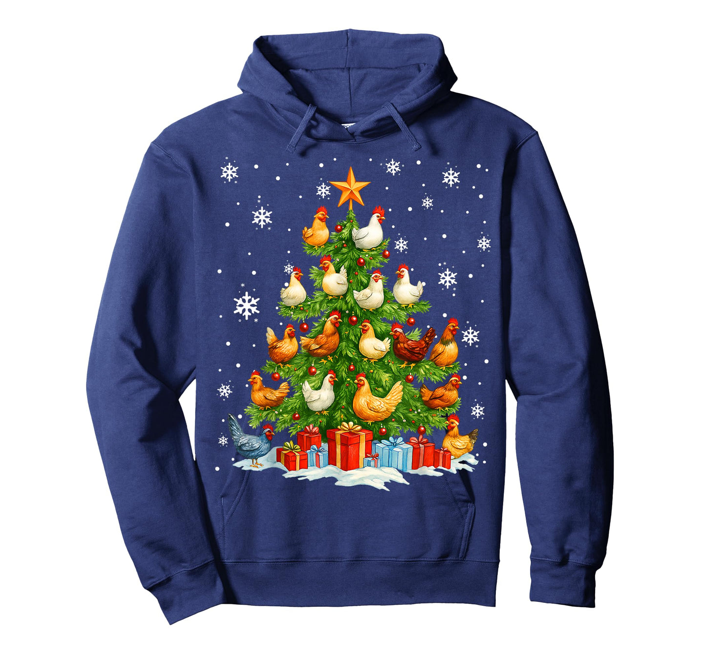 Merry Christmas Pajamas Chickens Christmas Tree Lights Kids T-Shirt