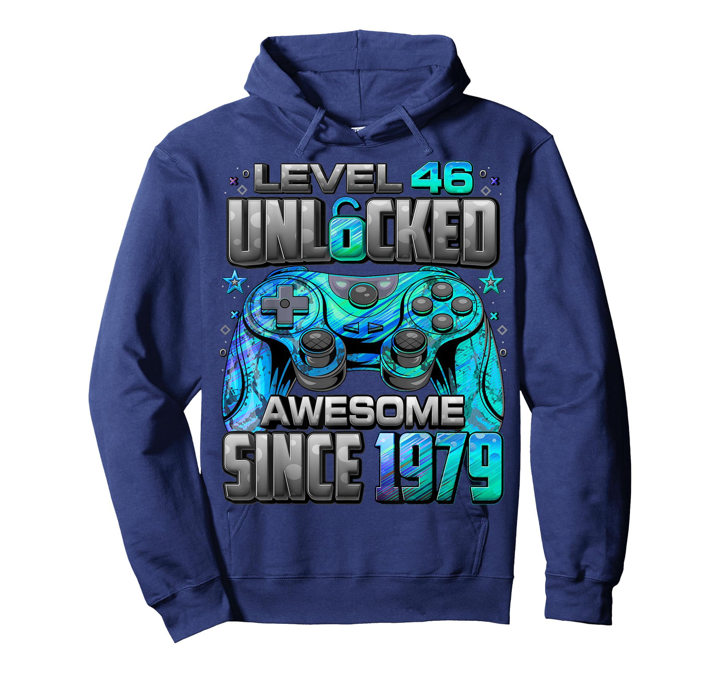 Level 46 Unlocked Awesome Since 1979 46th Birthday Gaming T-Shirt