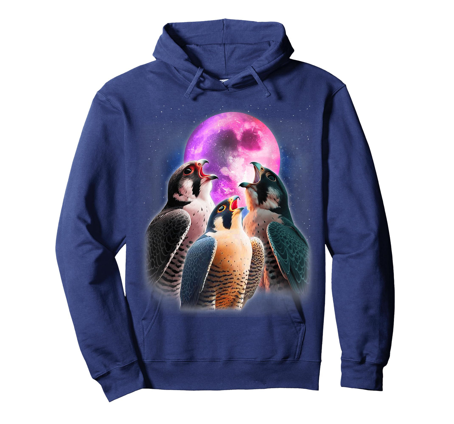 3 Peregrine Falcon Howling At The Moon Funny Hawk Bird Lover T-Shirt