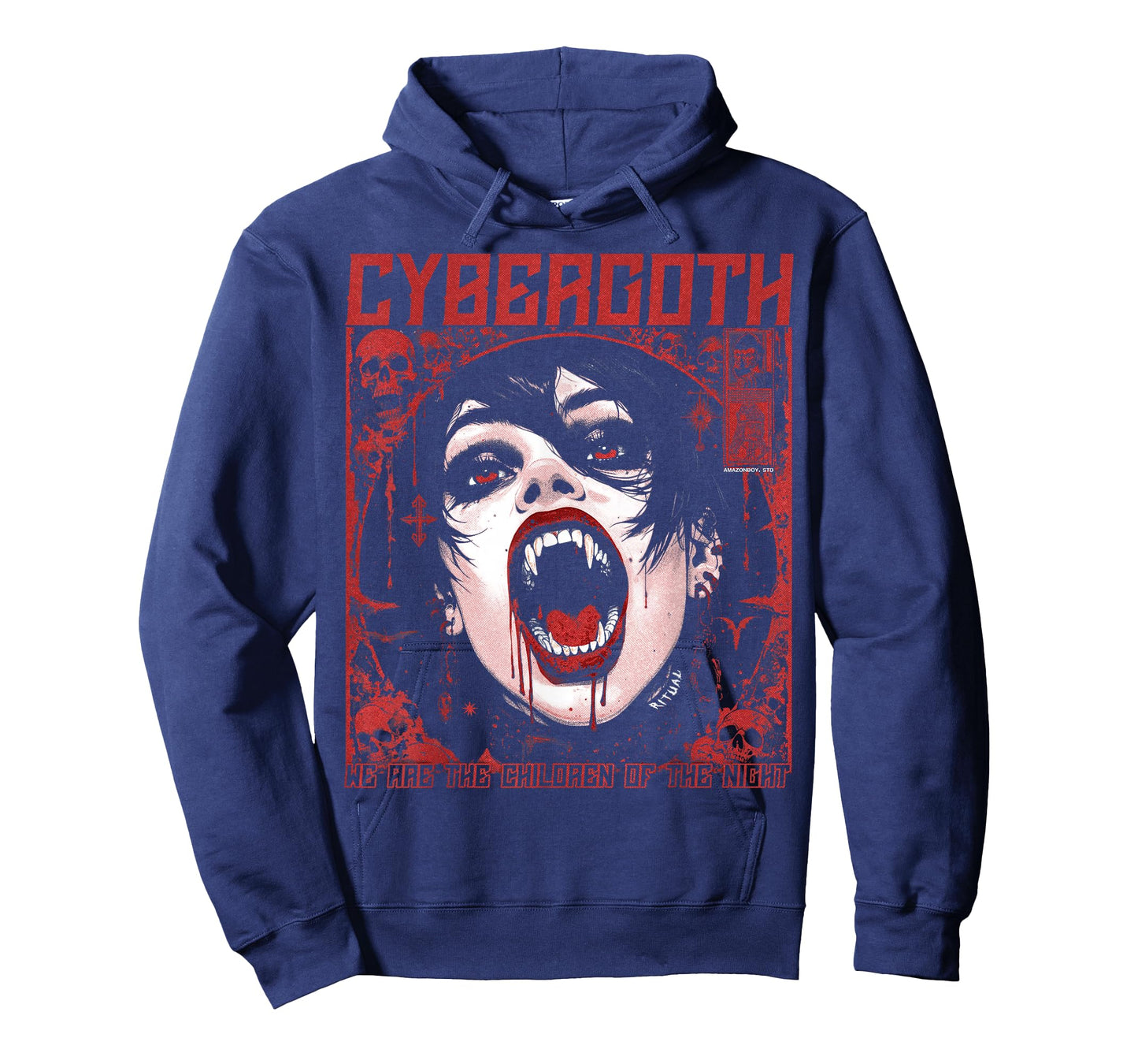 Cybergoth Creepy Manga Anime Gothic Vampire Alt Goth Grunge T-Shirt