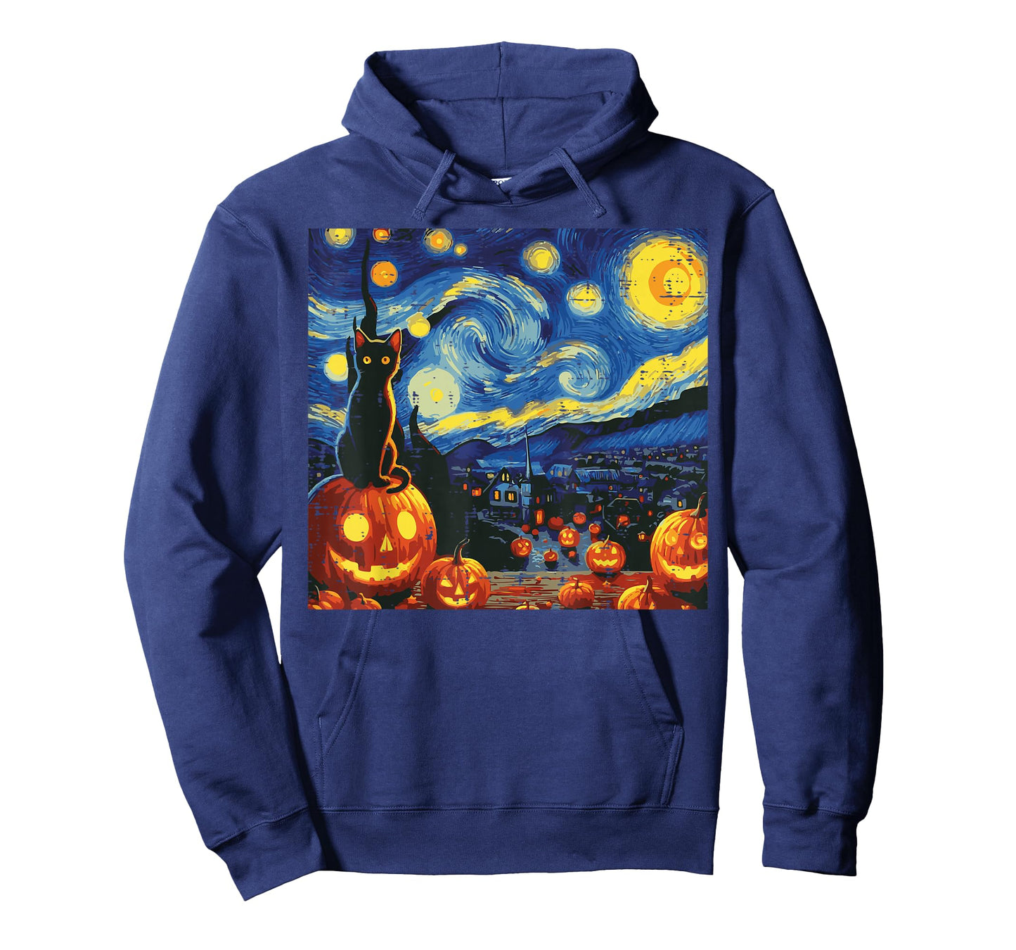 Halloween Starry Night Cat Pumpkins Costume Men Women Kids T-Shirt