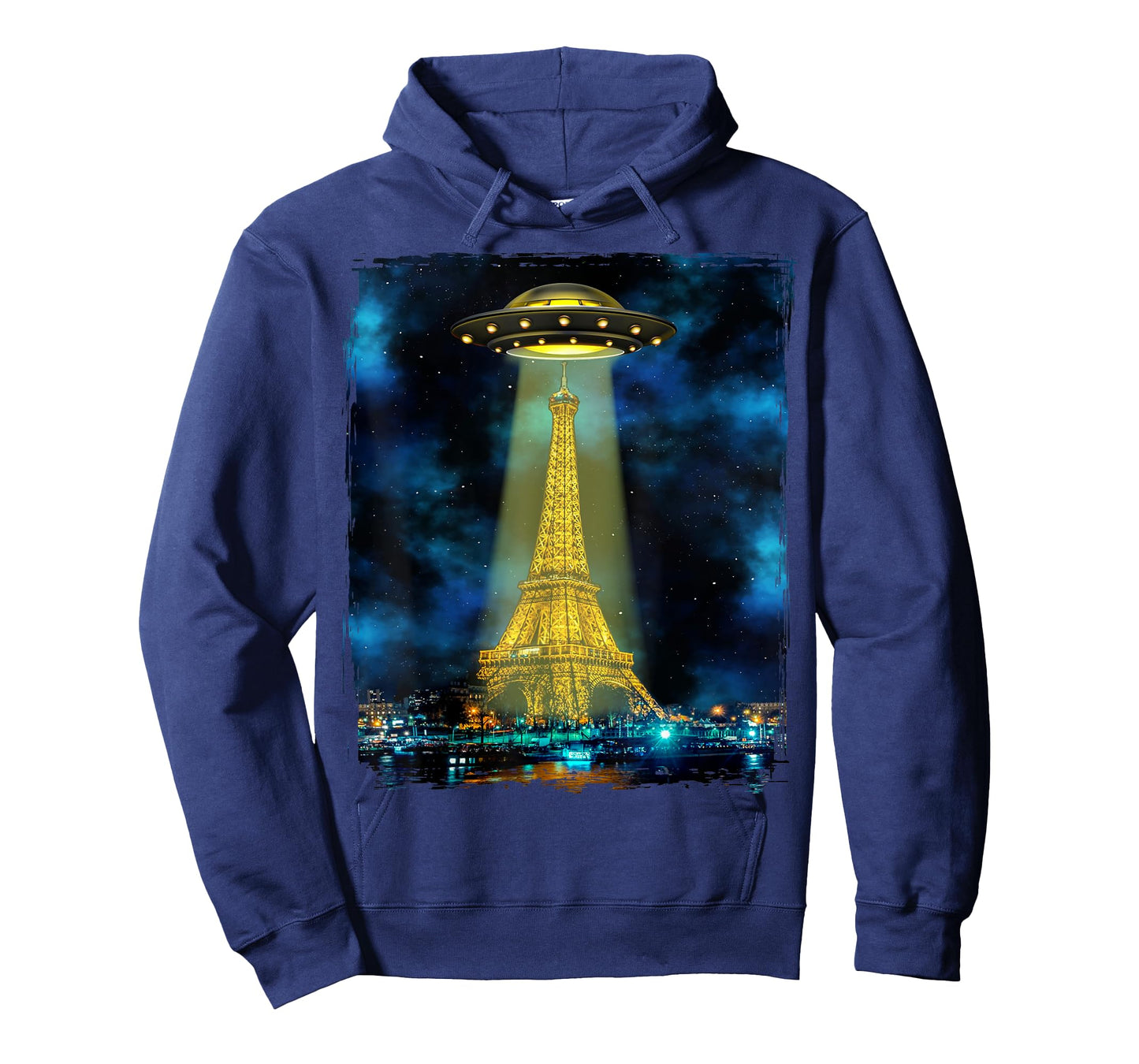 Paris Tourist Souvenir Gift Eiffel Tower UFO Alien Space T-Shirt