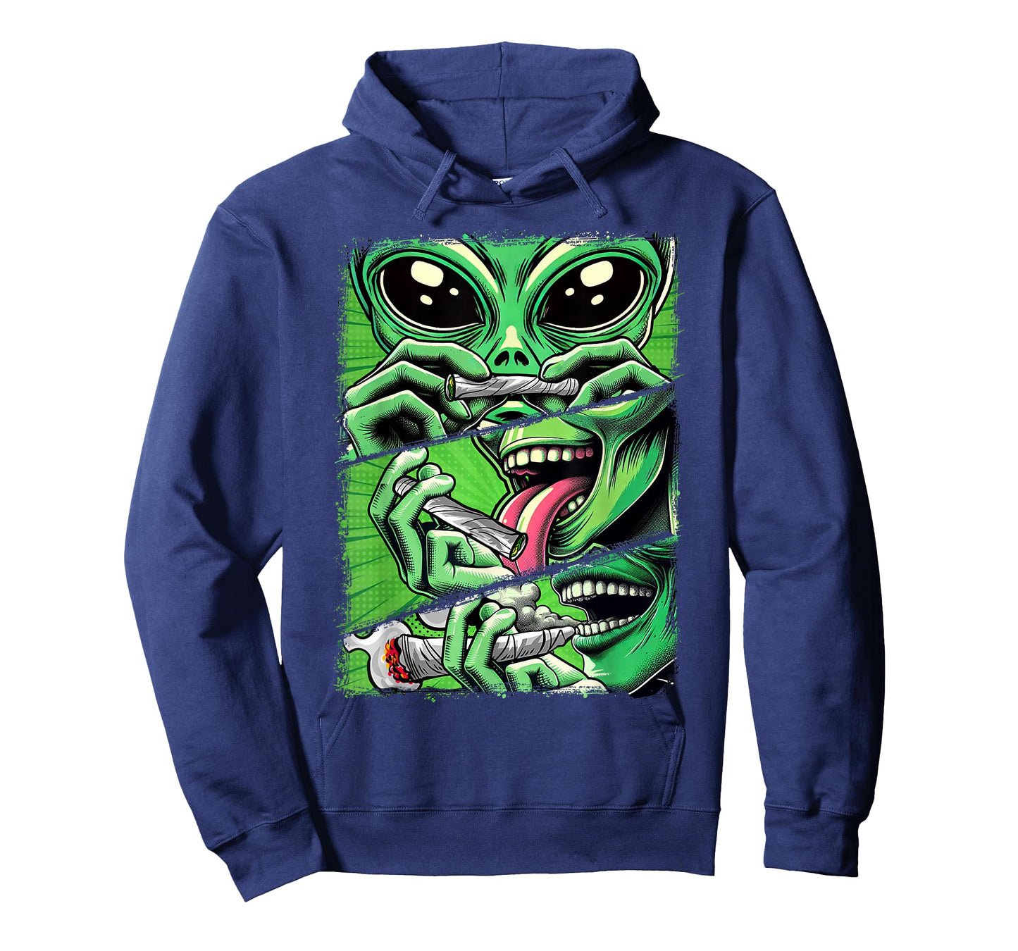 Cannabis Weed Lover Stoner Babe 420 Alien Smoking Weed T-Shirt