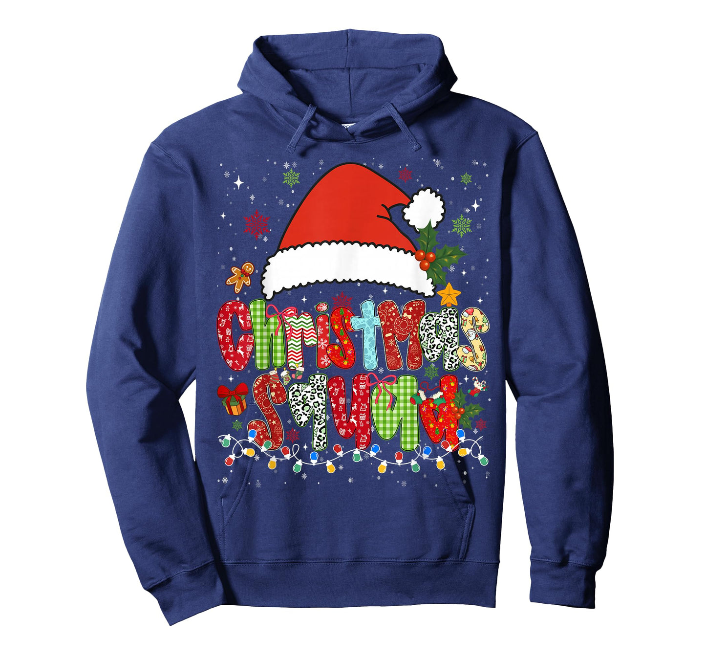 Funny Christmas Squad Family Matching Pajamas Bows Santa Hat T-Shirt