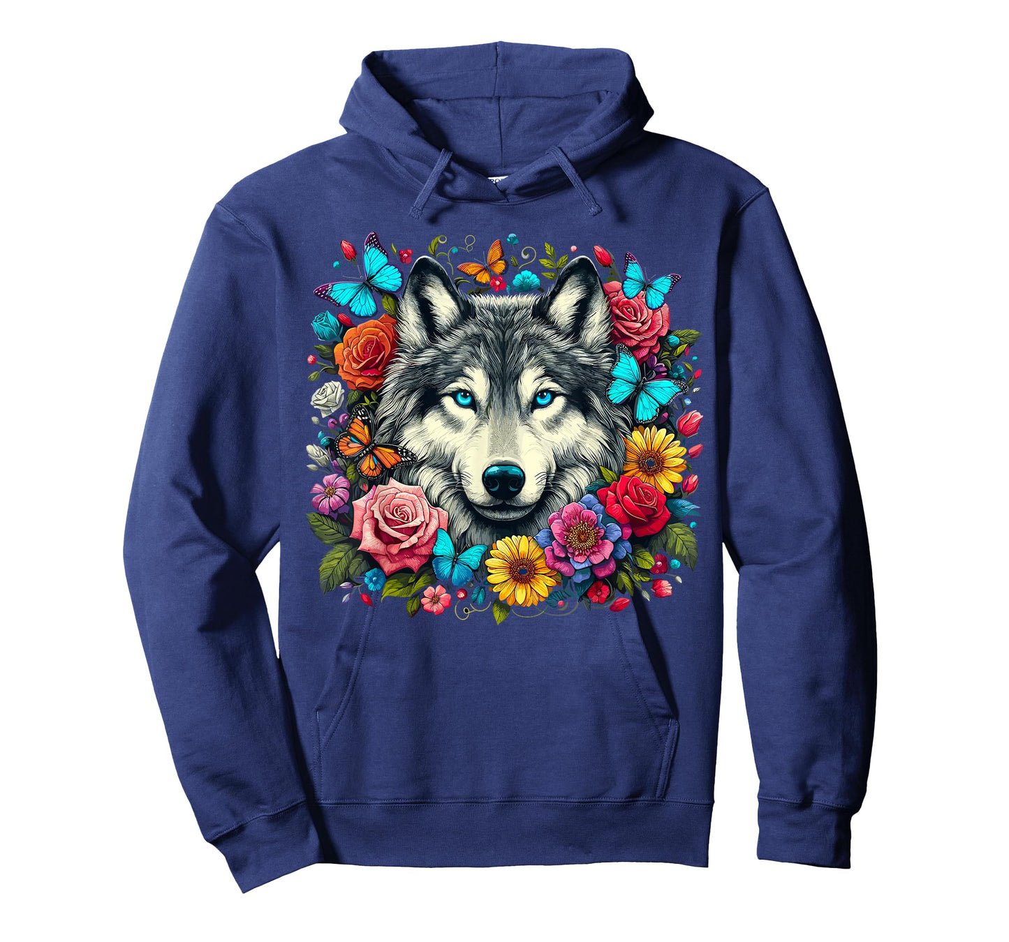 Wolf Animal With Flowers T-Shirt