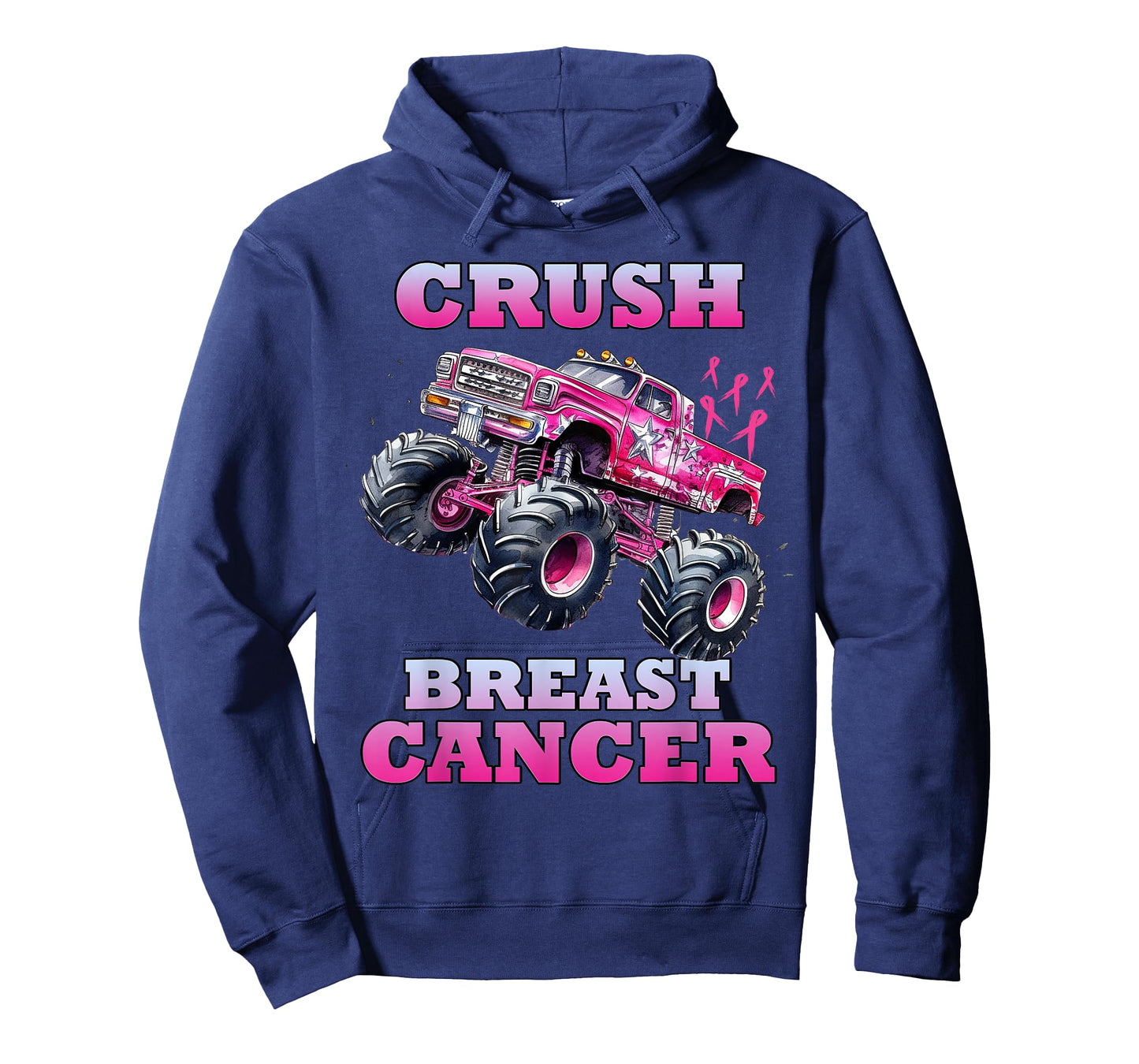 Crush Breast Cancer Monster Truck Wear Pink Kids Boys Girls T-Shirt
