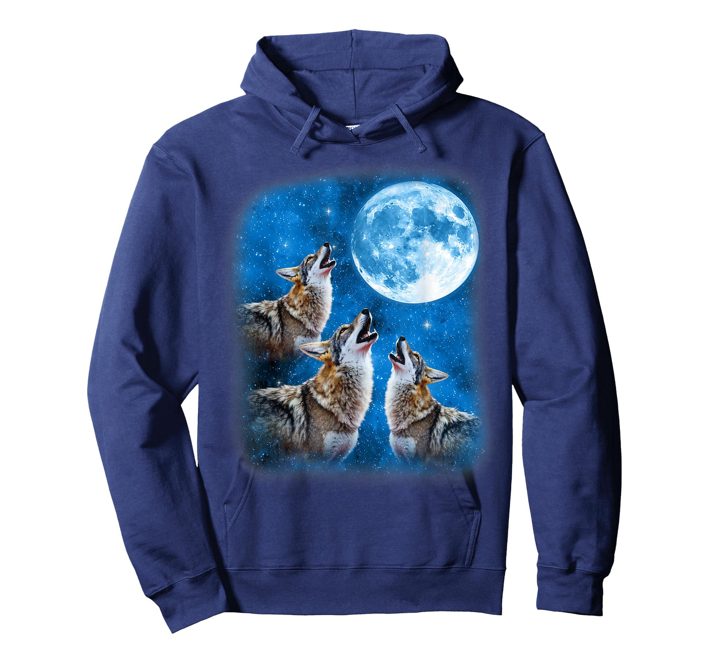 Coyote Wolf Howling At The Space Moon At Night Starry Sky T-Shirt