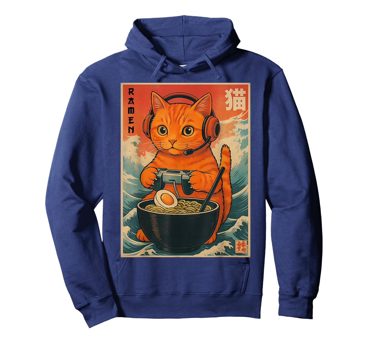 Cute Kawaii Gamer Cat Funny Ramen Retro Japanese Cat Gaming T-Shirt